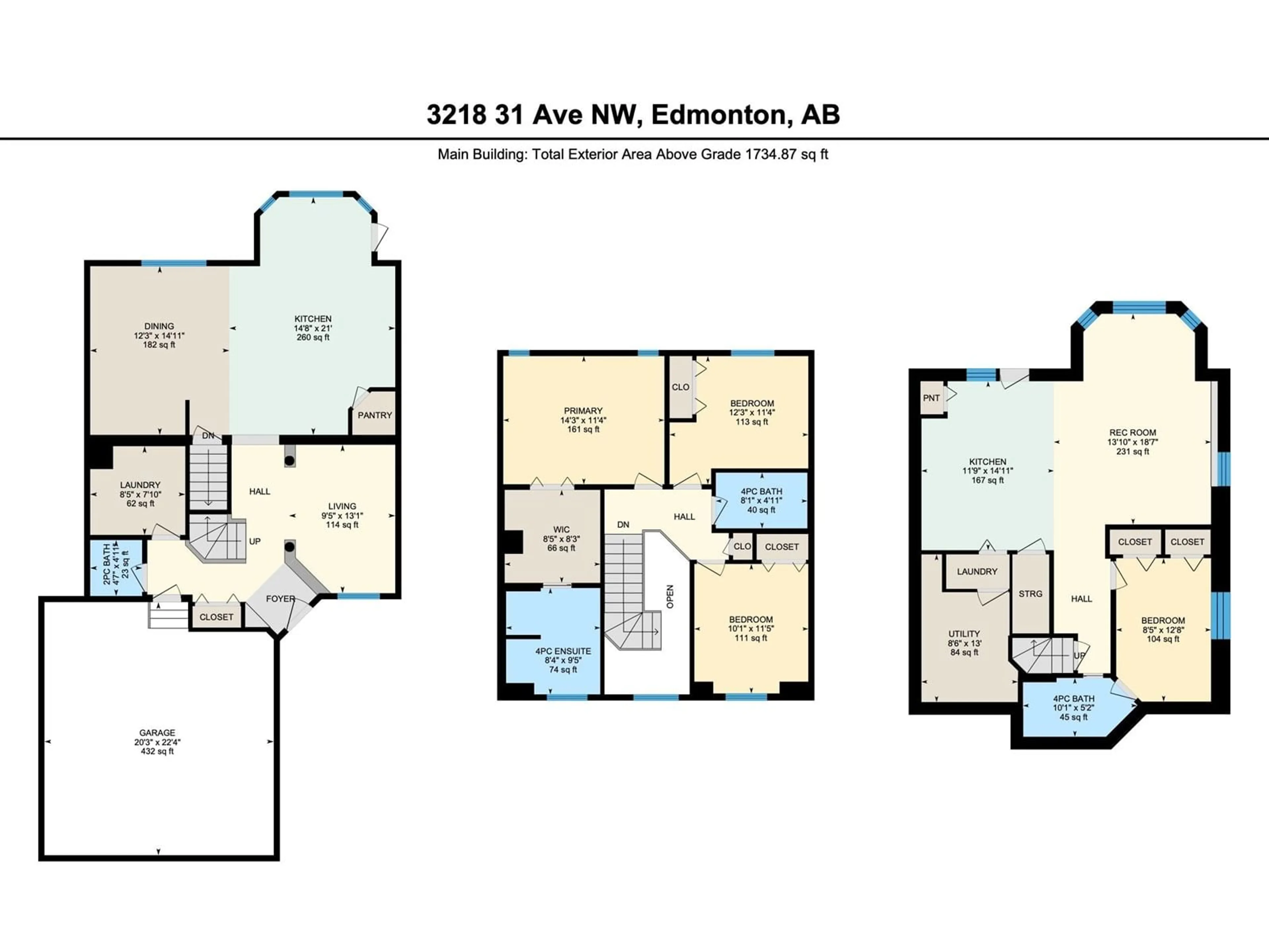 Floor plan for 3218 31 AV NW, Edmonton Alberta T6T1X4