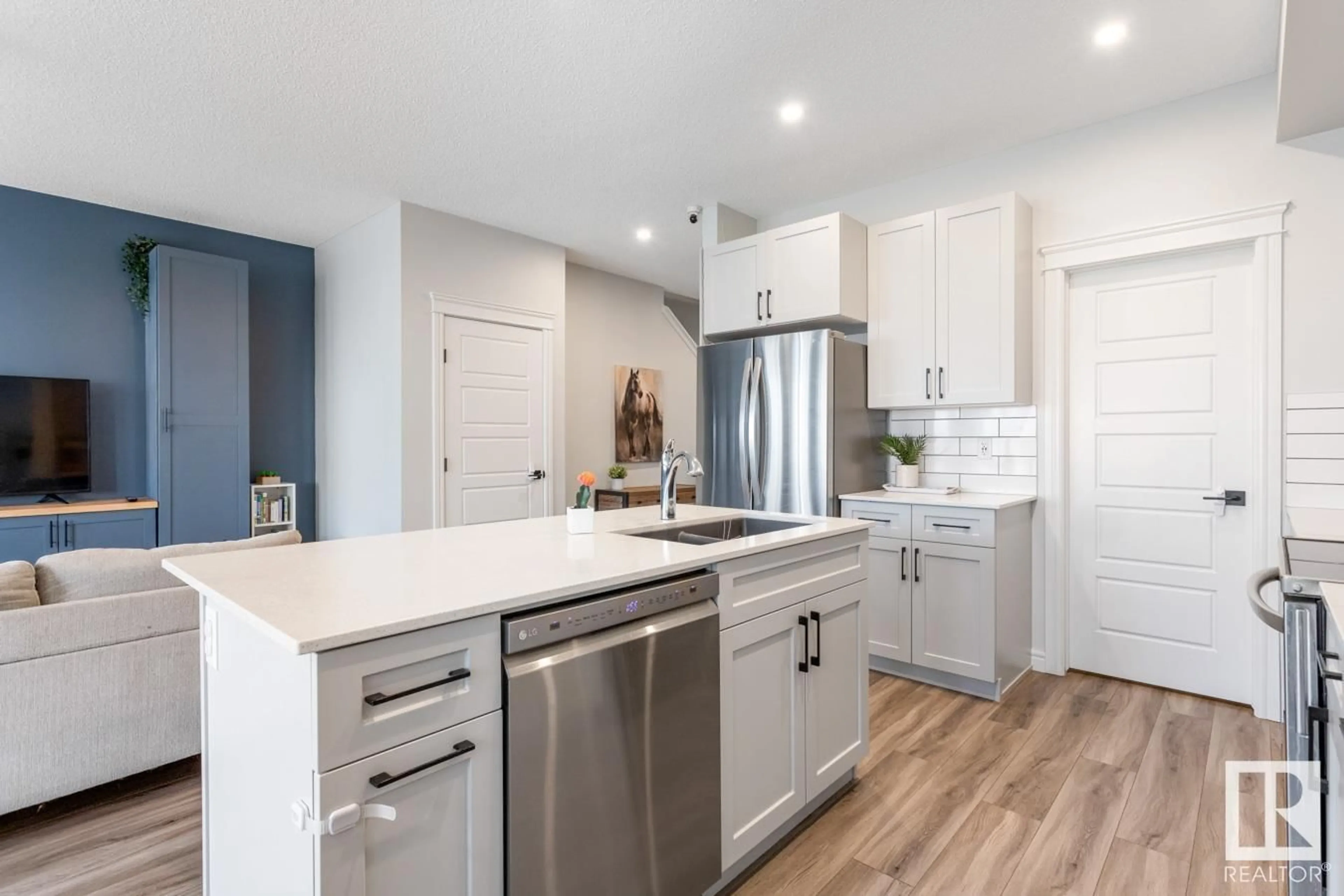 Open concept kitchen, ceramic/tile floor for 8762 CARSON WY SW, Edmonton Alberta T6W4A6