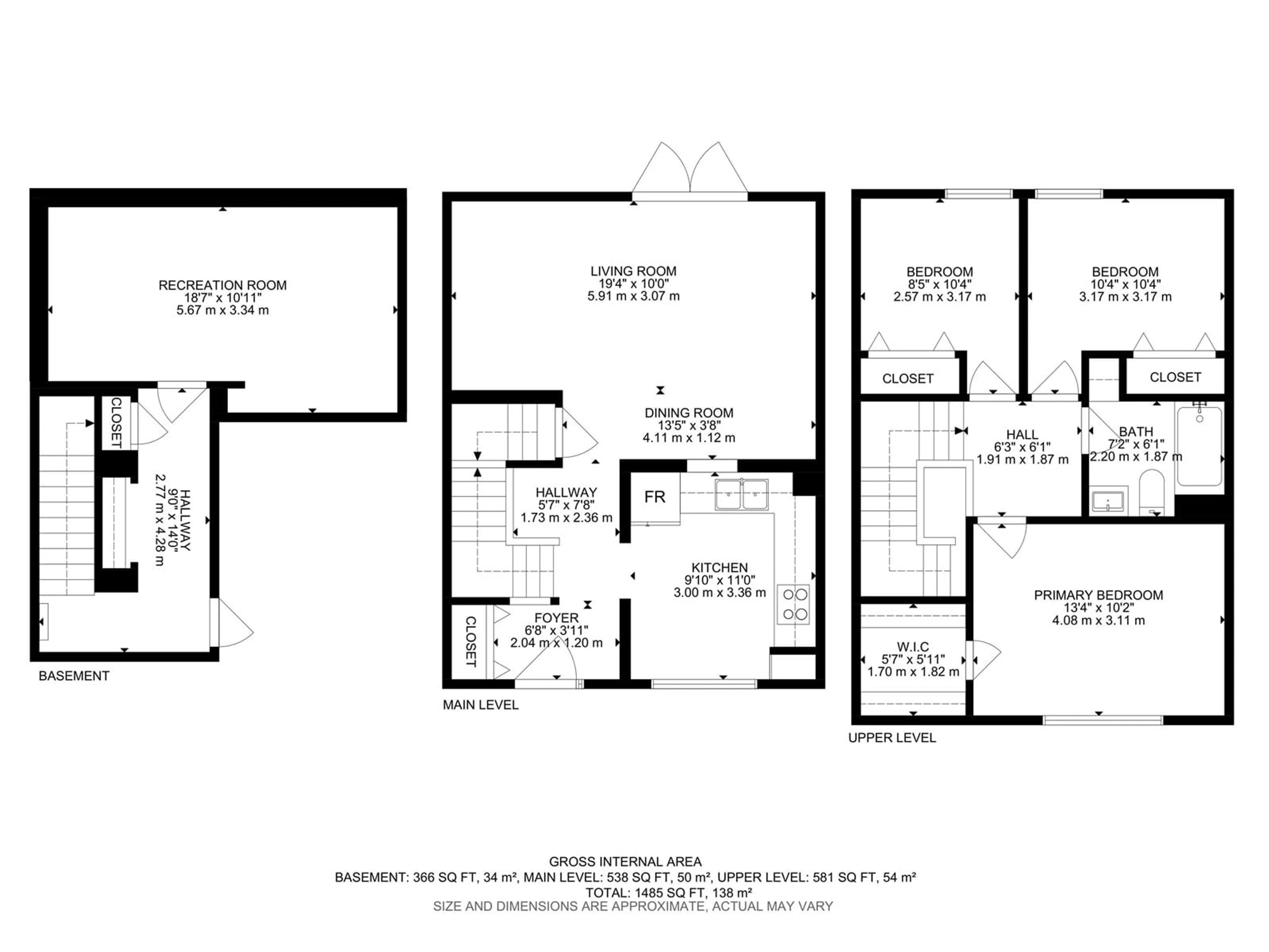 Floor plan for 1670 37 ST NW, Edmonton Alberta T6L2R7