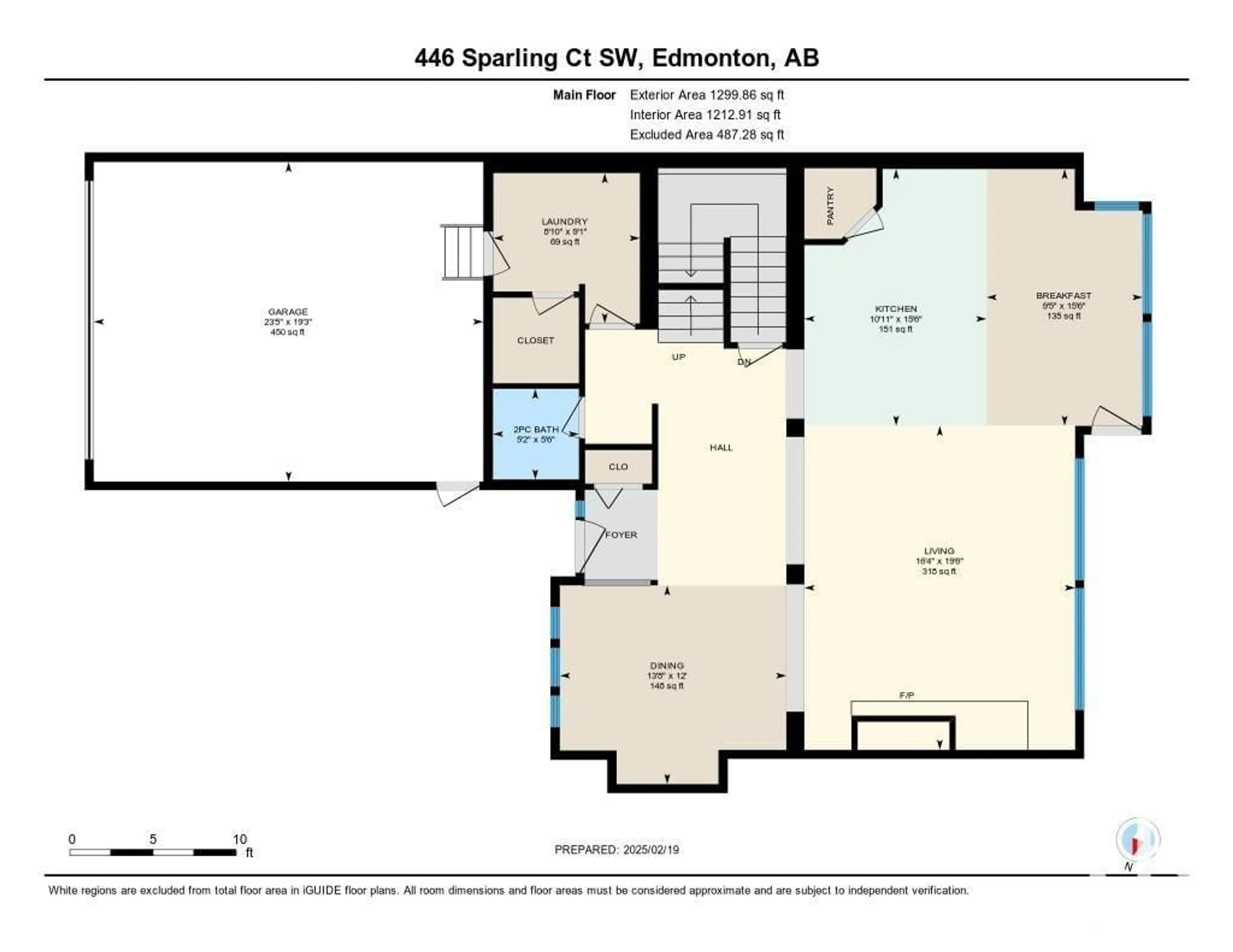 Floor plan for 446 SPARLING CO SW, Edmonton Alberta T6X1G9