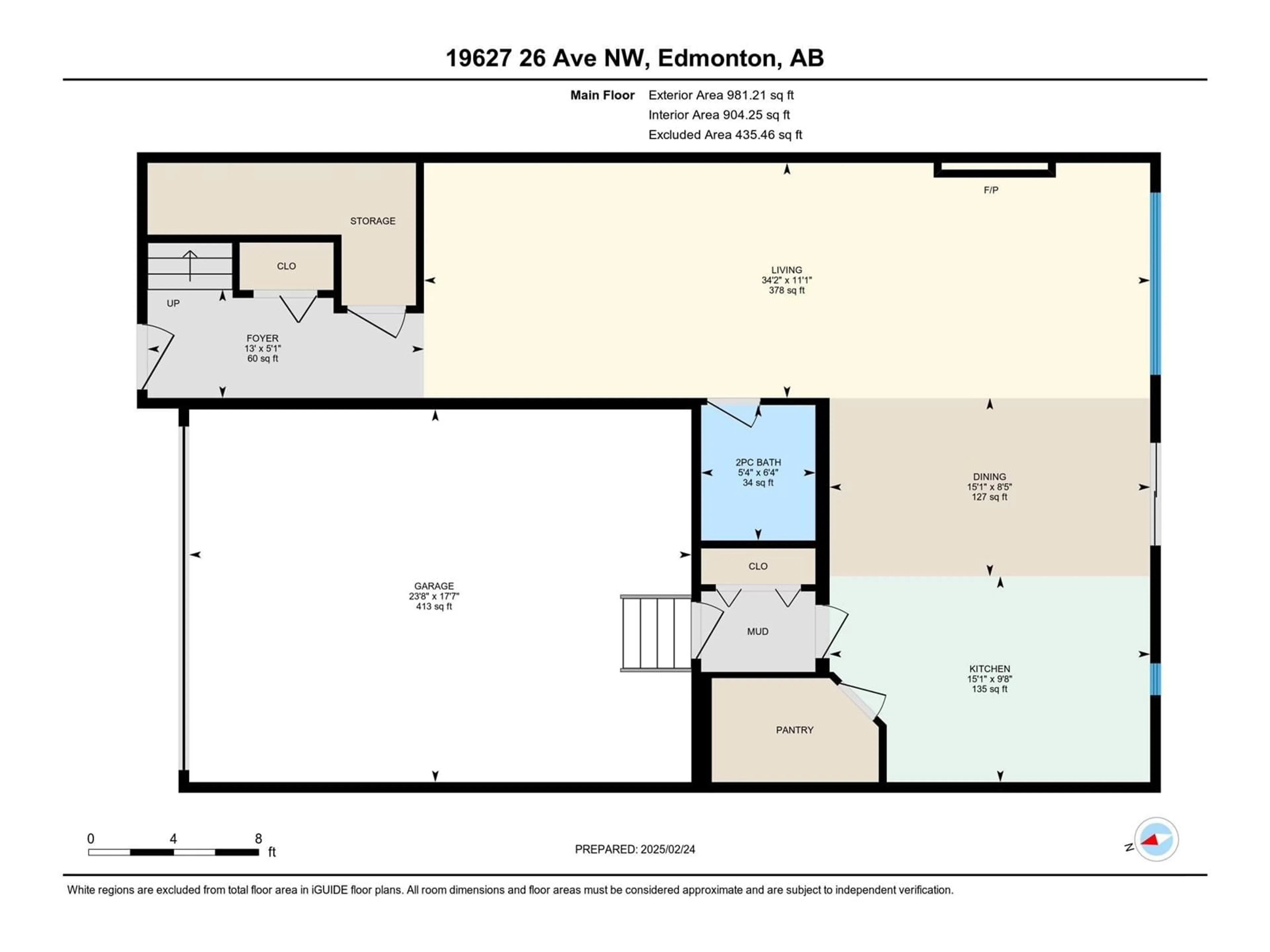 Floor plan for 19627 26 AV NW, Edmonton Alberta T6M0X4