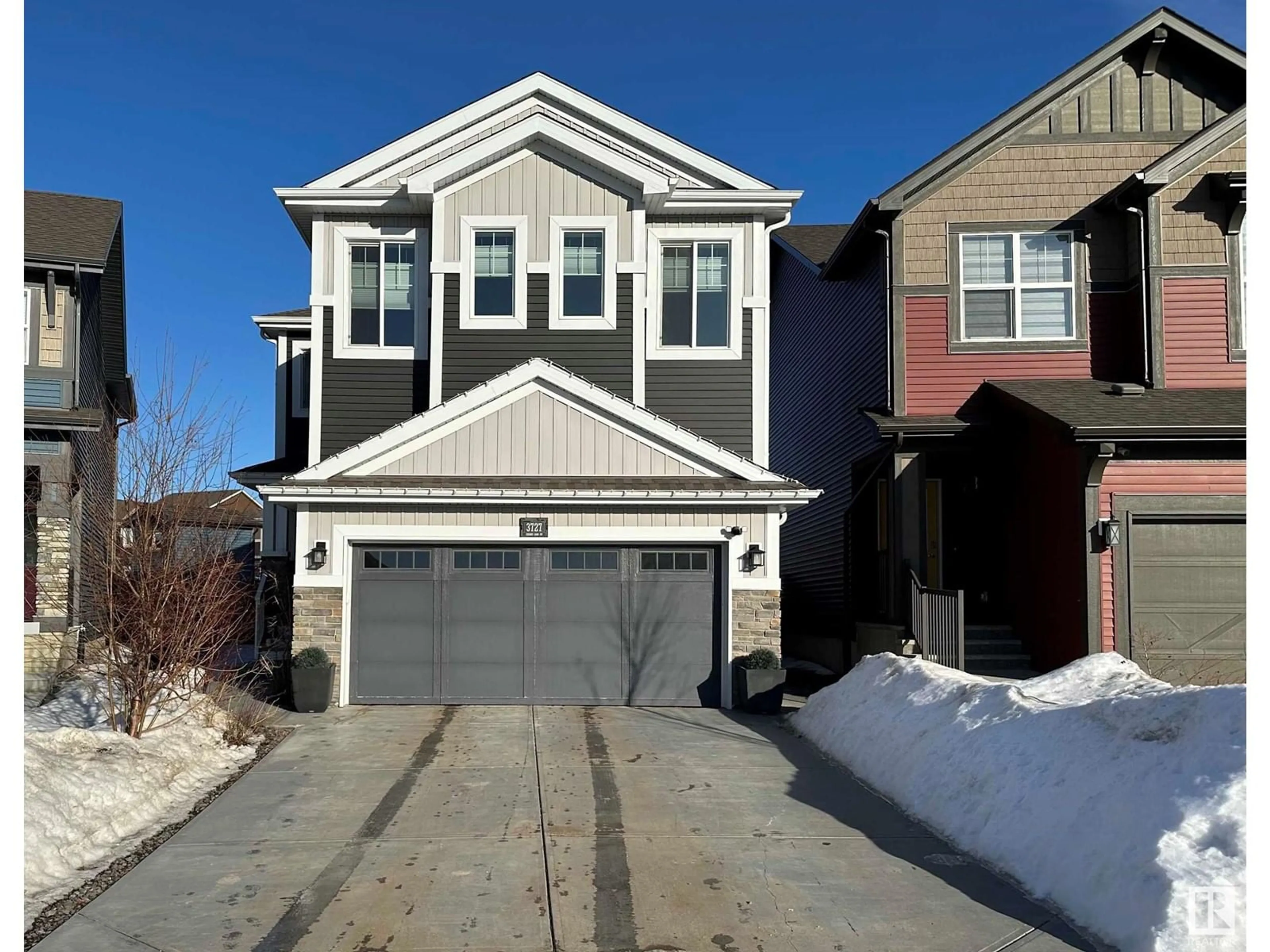 Home with vinyl exterior material, street for 3727 Cherry LO SW, Edmonton Alberta T6X2B7