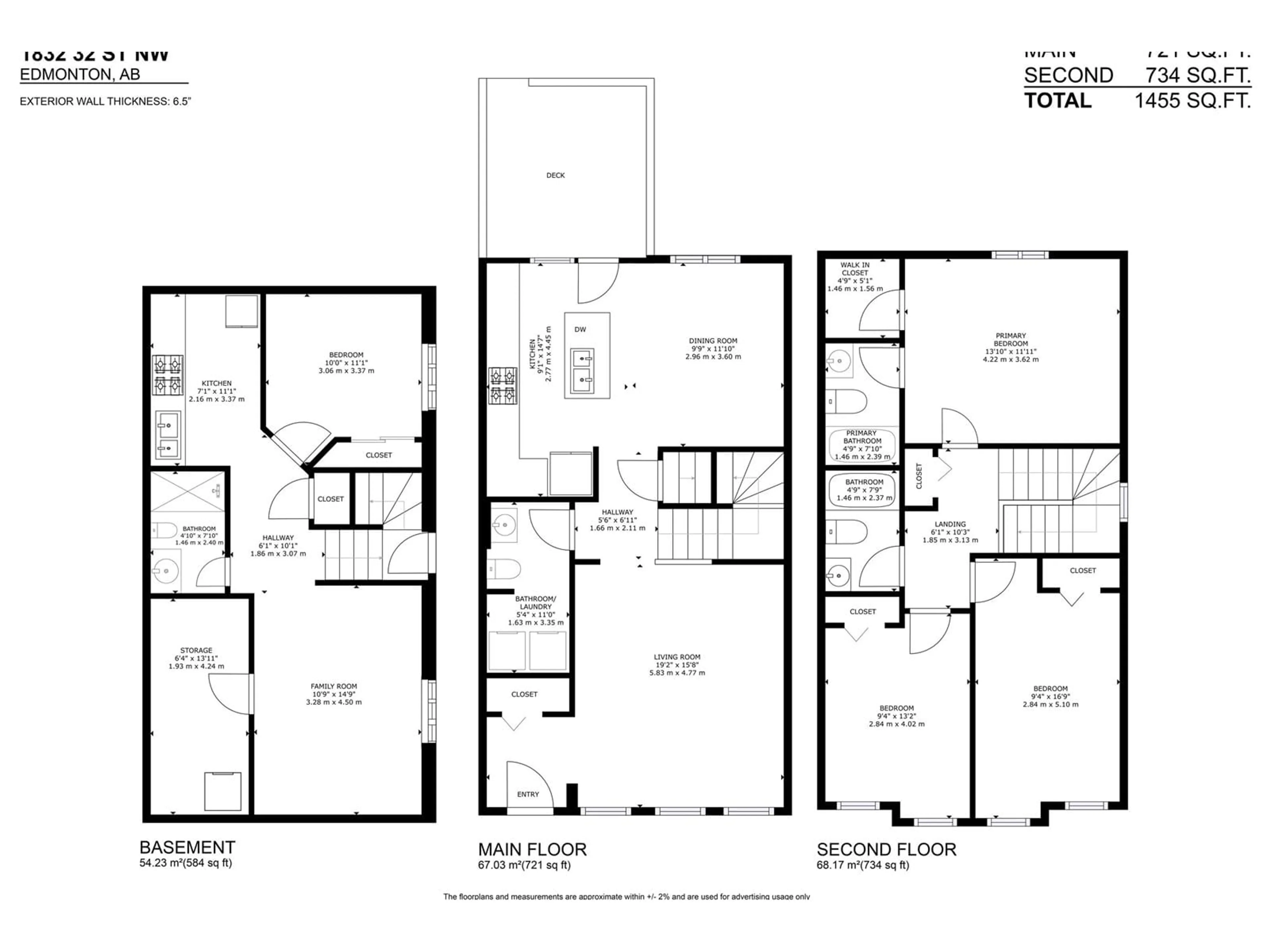 Floor plan for 1832 32 ST NW, Edmonton Alberta T6T0N7