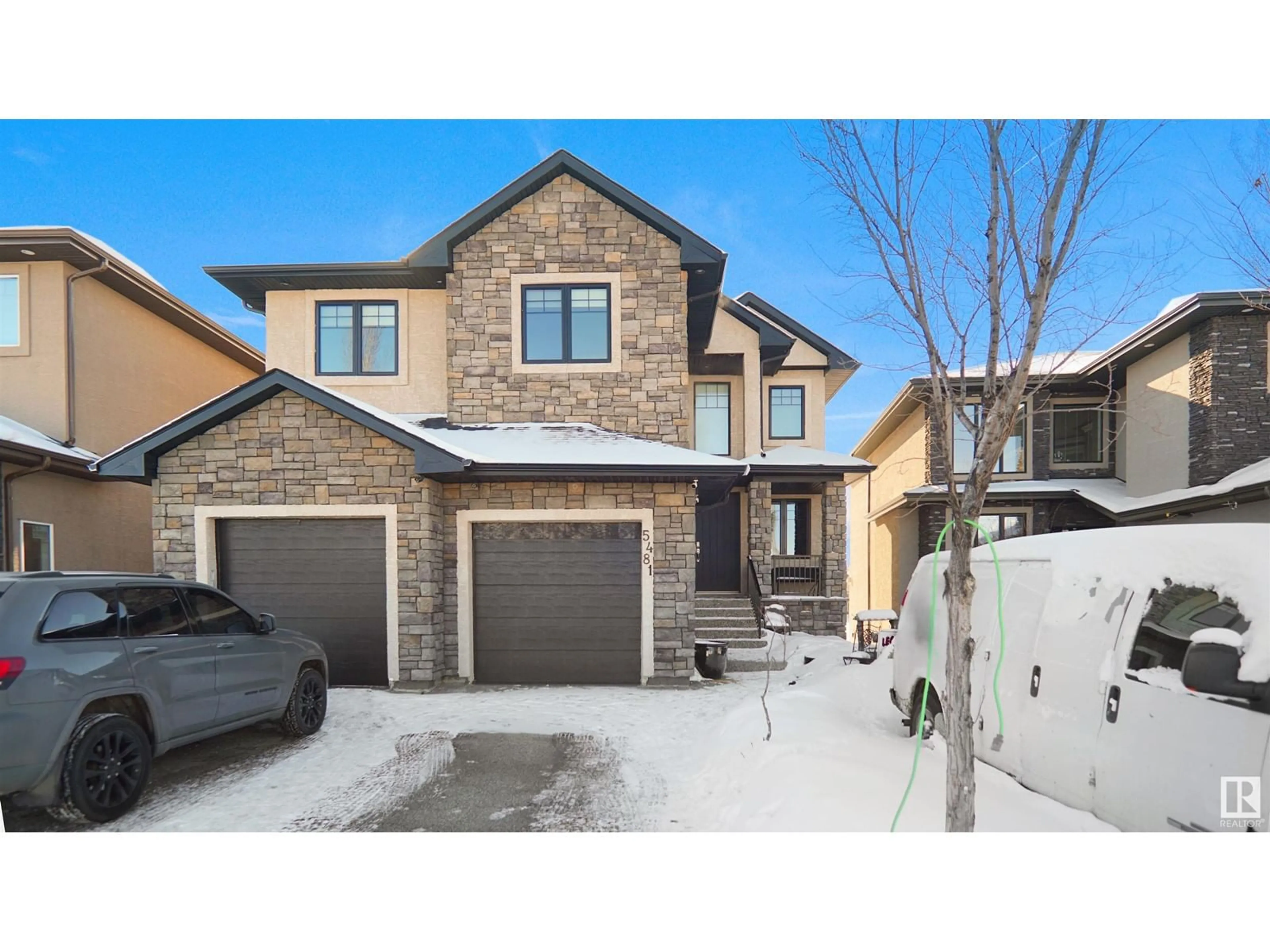 Home with brick exterior material, street for 5481 SCHONSEE DR NW, Edmonton Alberta T5Z0H9