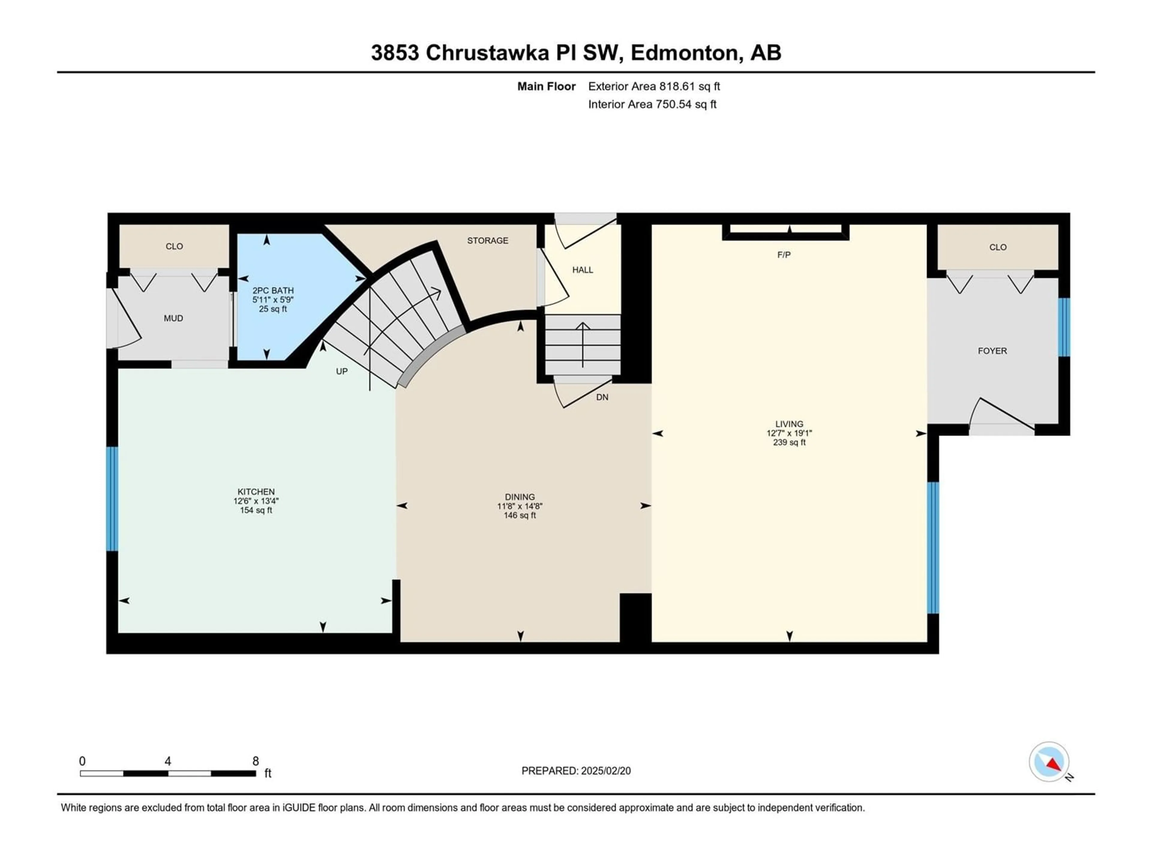 Floor plan for 3853 CHRUSTAWKA PL SW, Edmonton Alberta T6W4M9