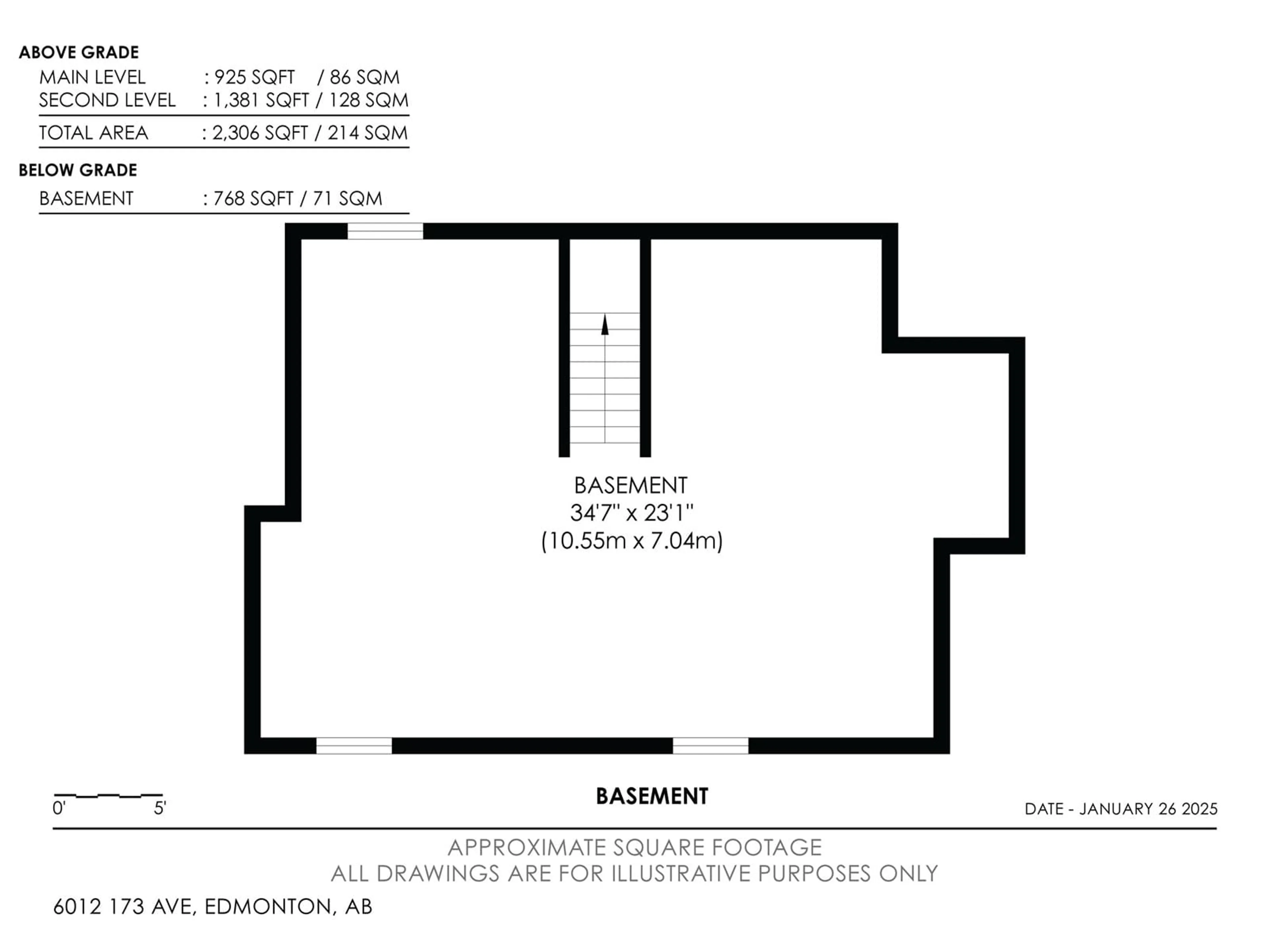 Floor plan for 6012 173 AV NW NW, Edmonton Alberta T5Y3W3