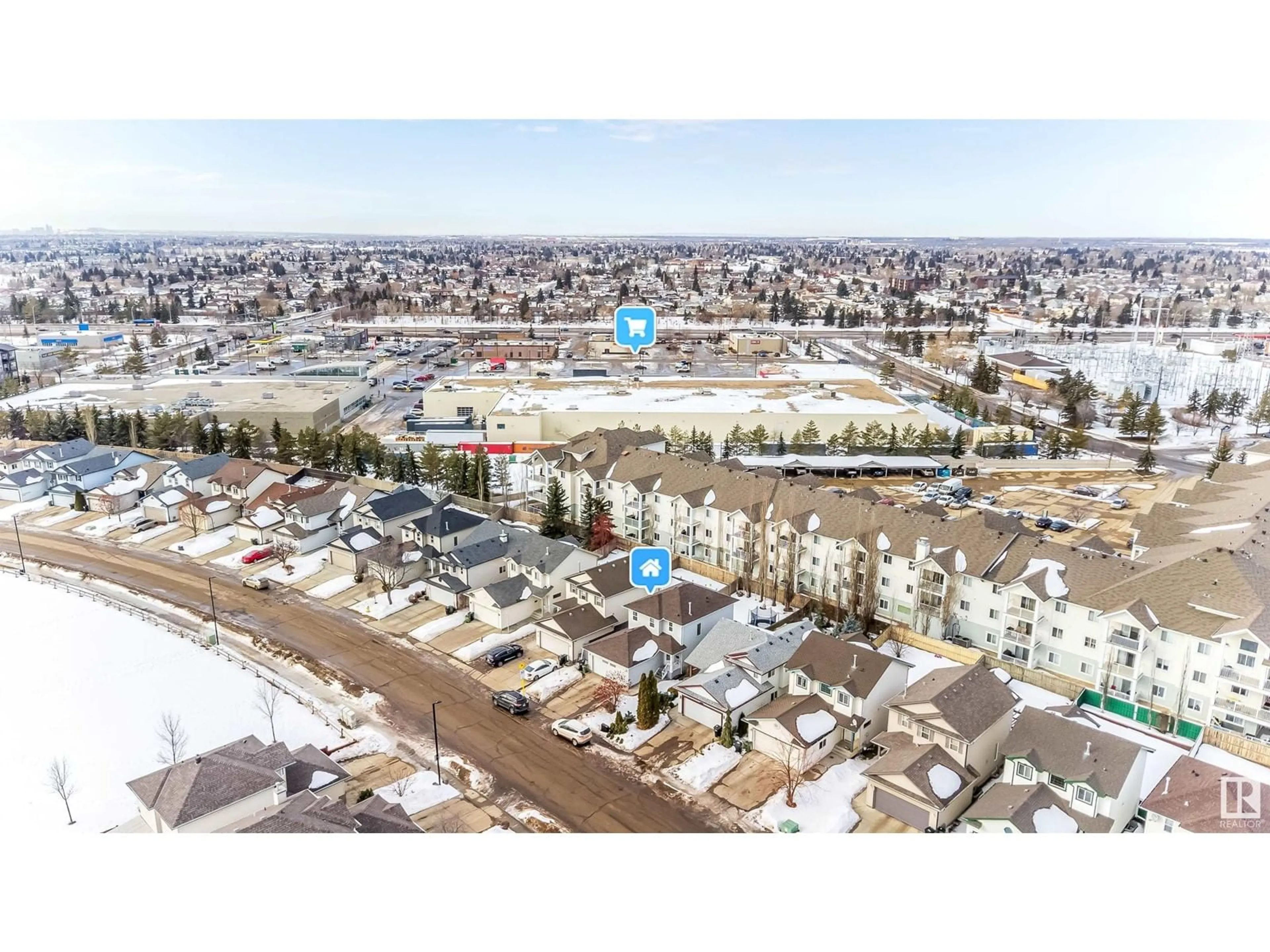 A pic from outside/outdoor area/front of a property/back of a property/a pic from drone, street for 16108 95 ST, Edmonton Alberta T5Z3N2