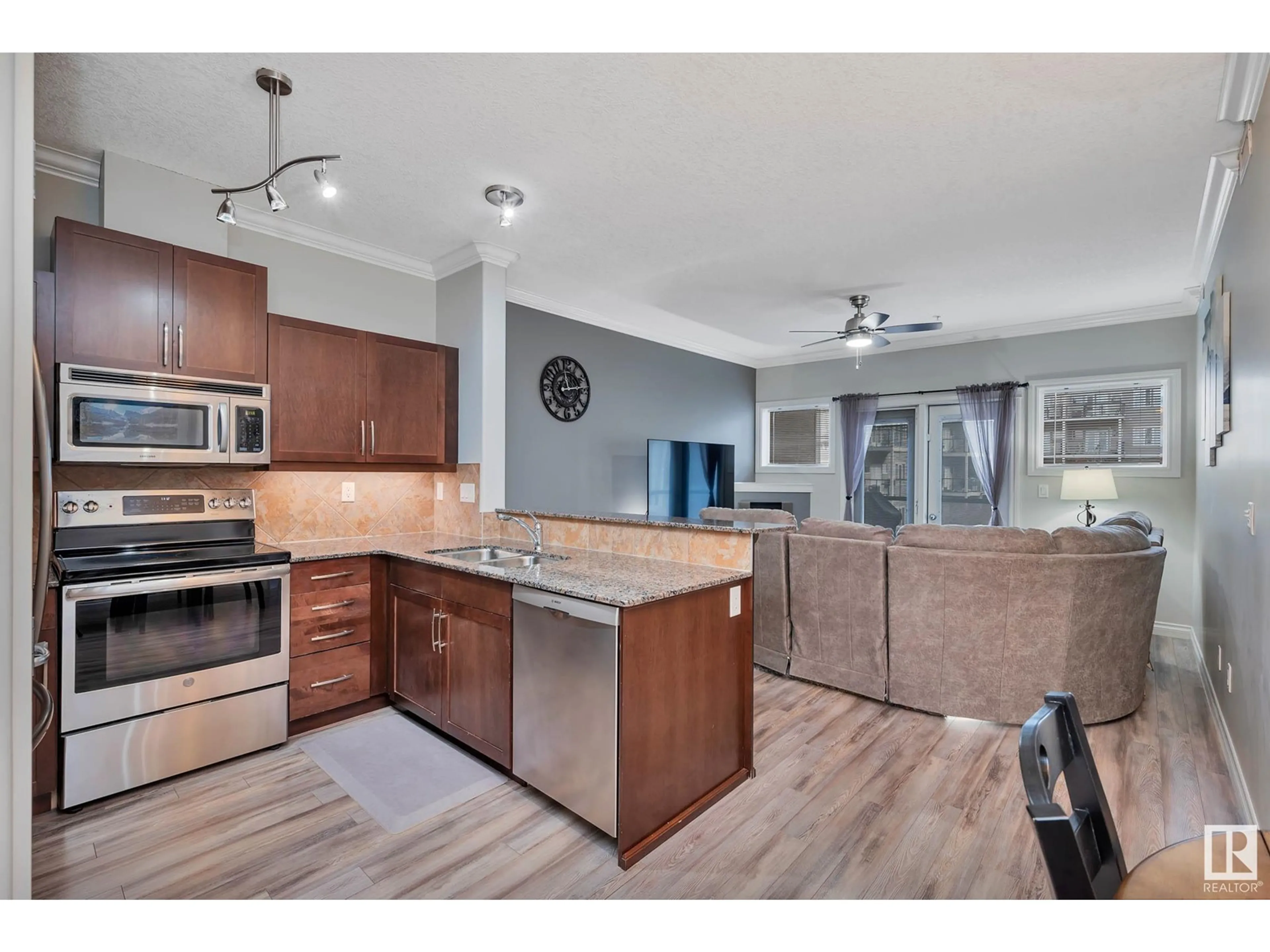 Open concept kitchen, unknown for #234 10121 80 AV NW, Edmonton Alberta T6E0B9