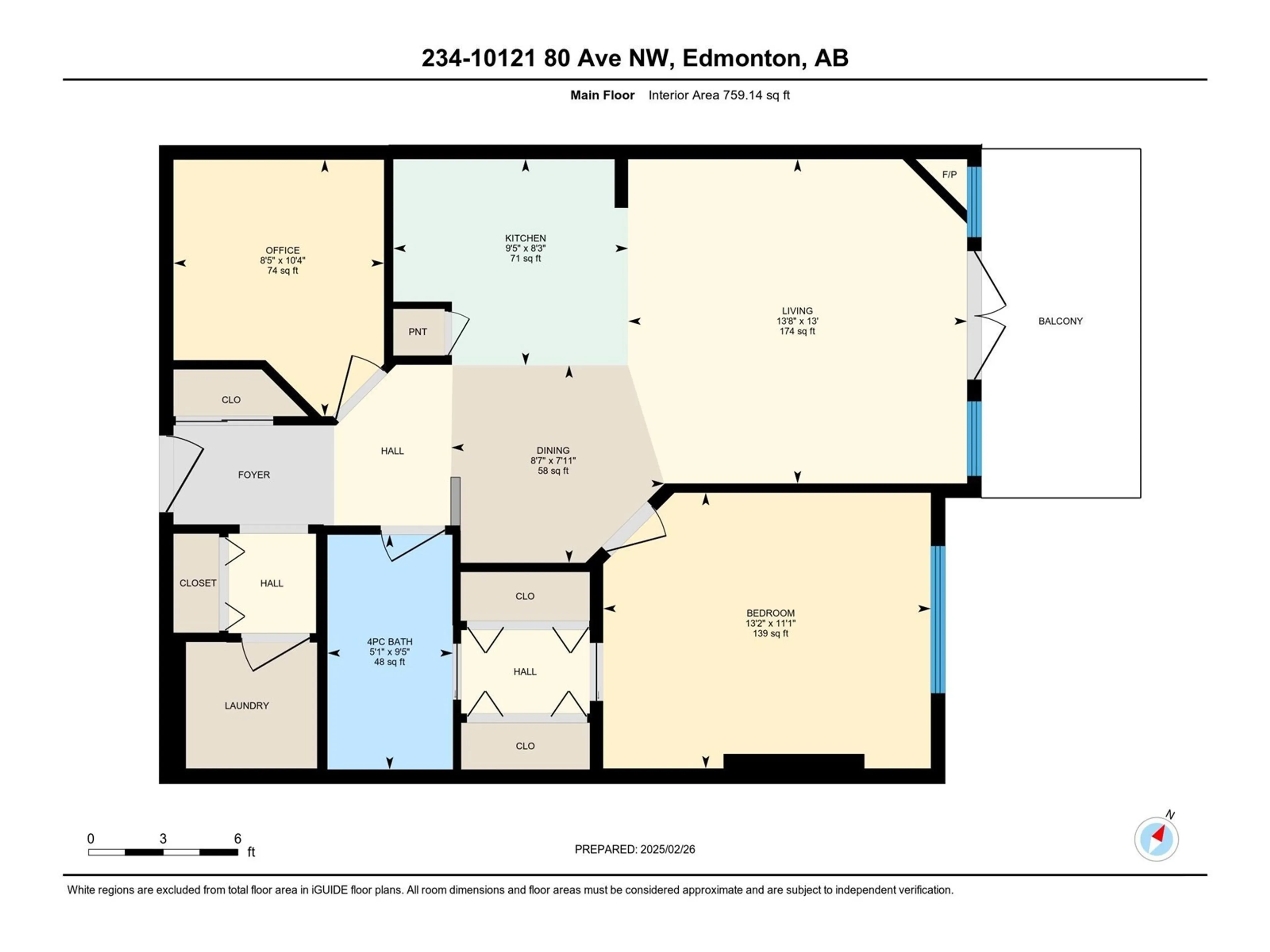 Floor plan for #234 10121 80 AV NW, Edmonton Alberta T6E0B9