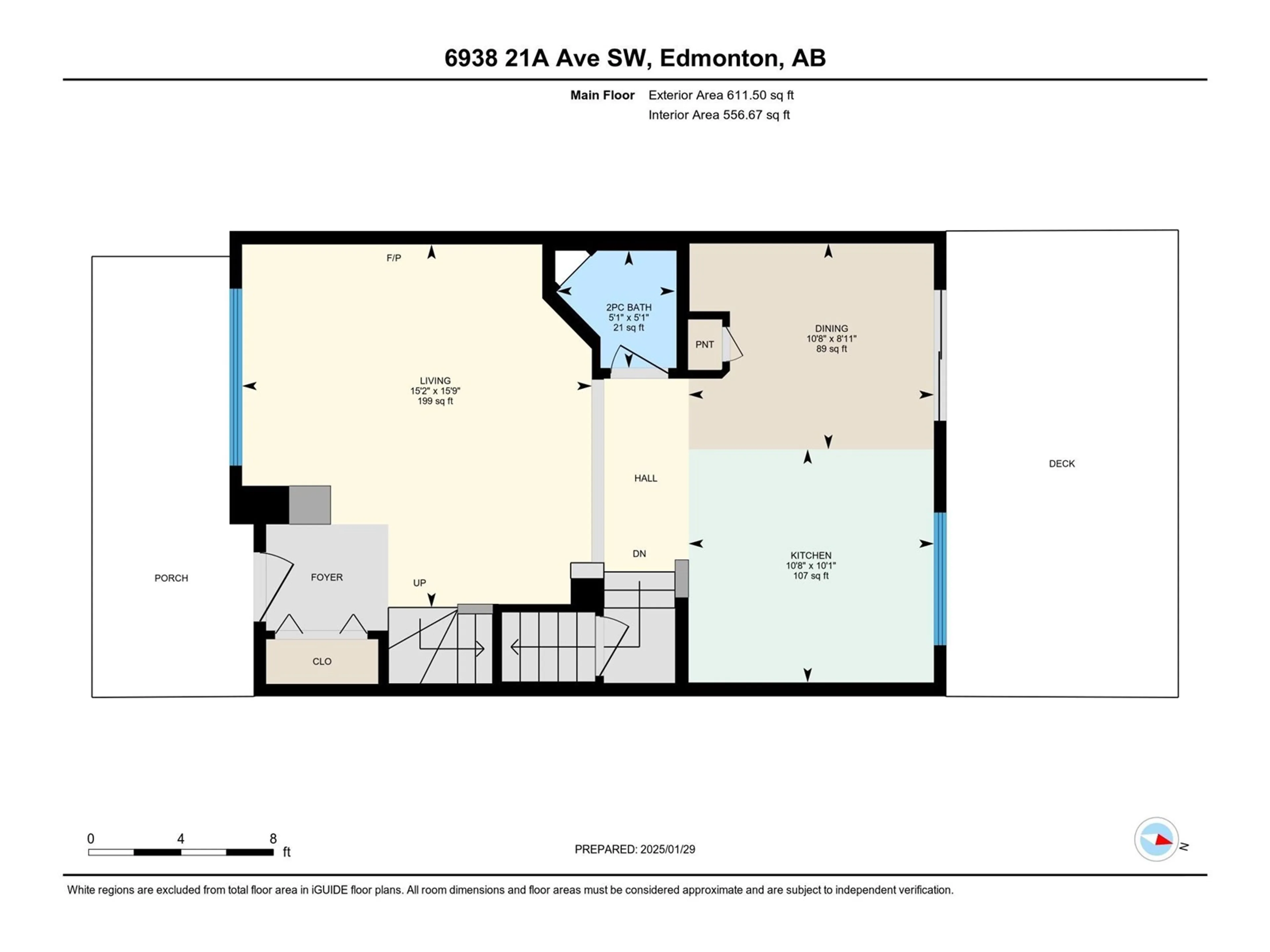 Floor plan for 6938 21A AV SW, Edmonton Alberta T6X0T6