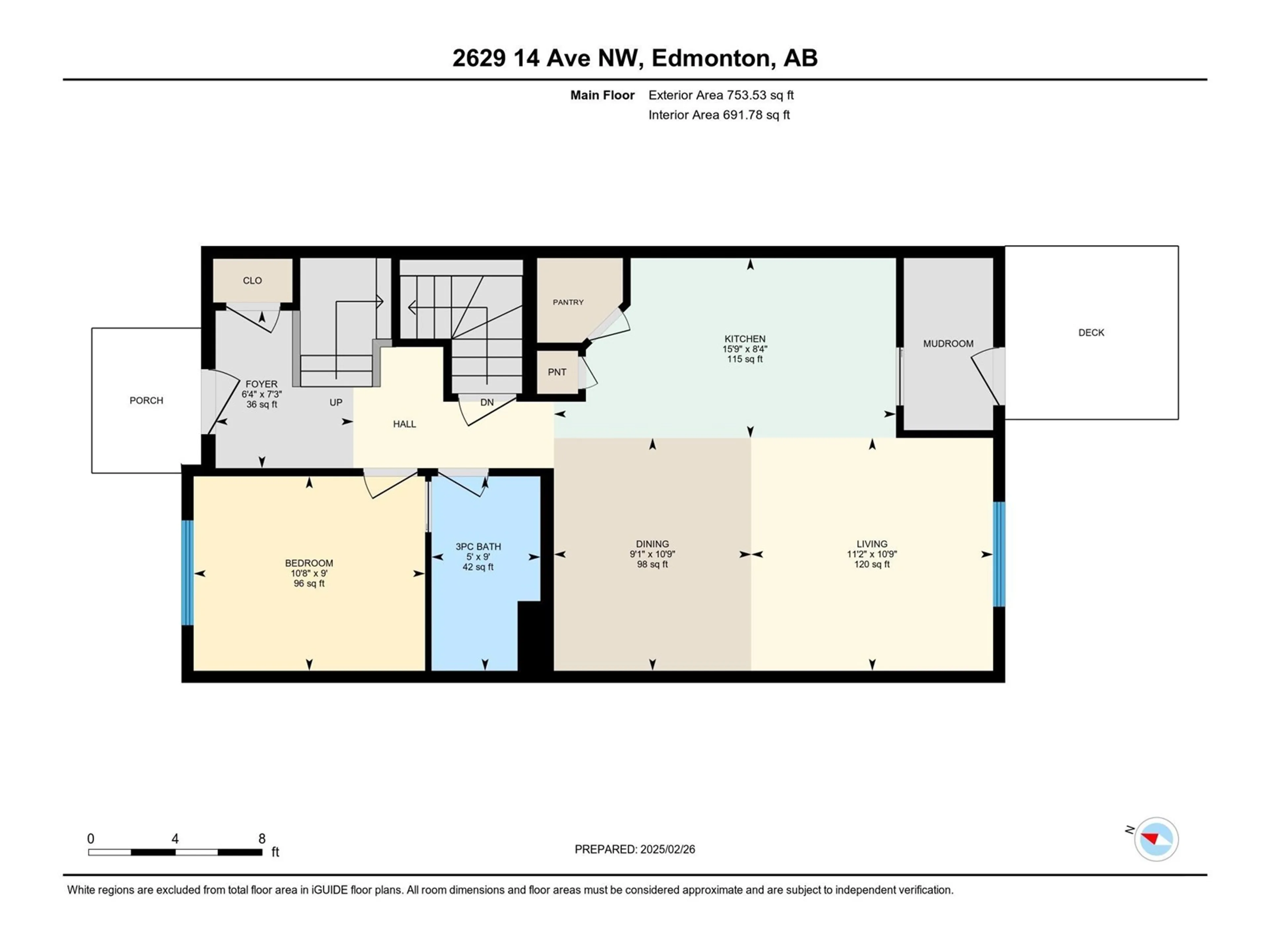 Floor plan for 2629 14 AV NW, Edmonton Alberta T6T2J2