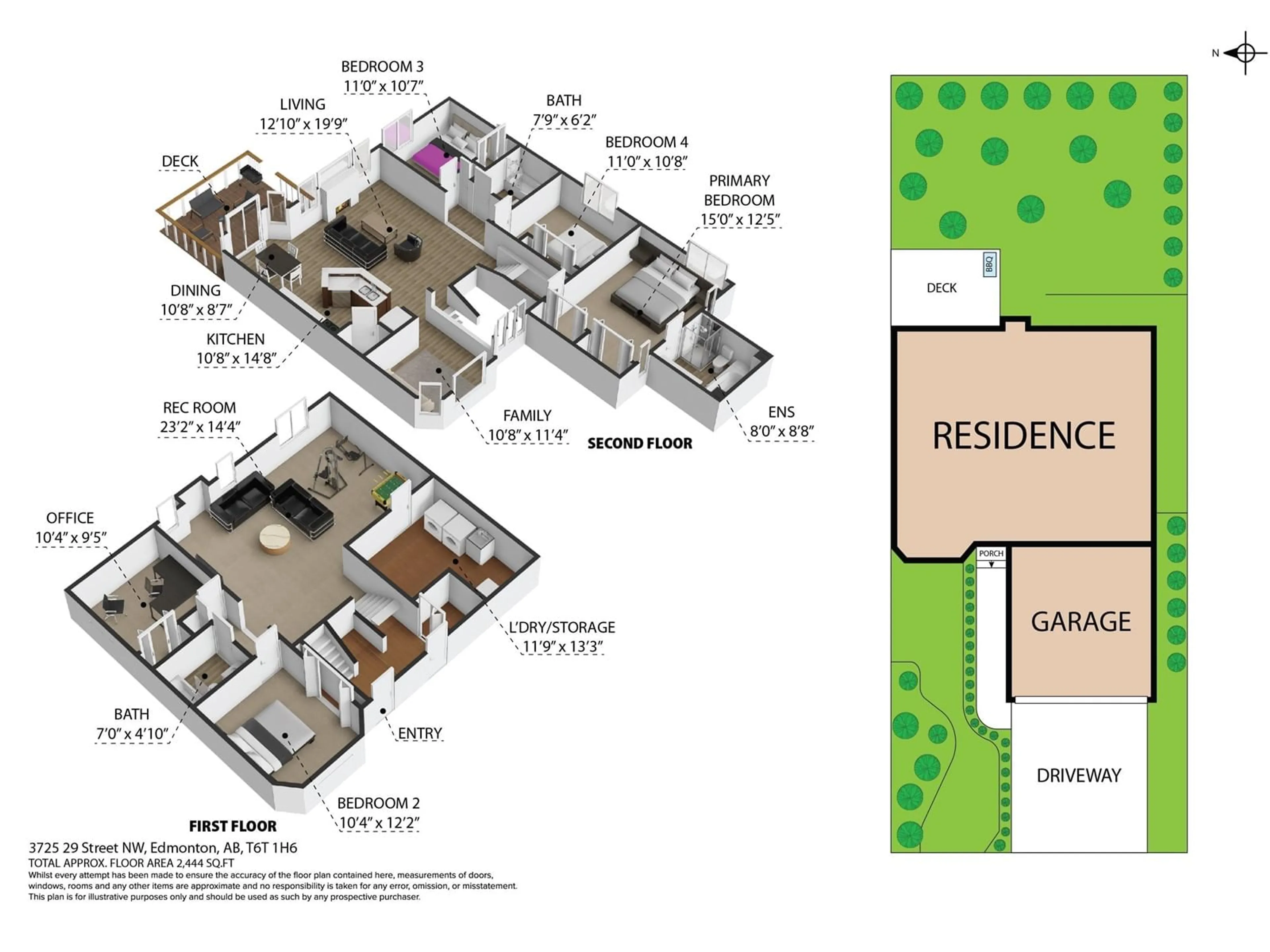 Floor plan for 3725 29 ST NW, Edmonton Alberta T6T1H6