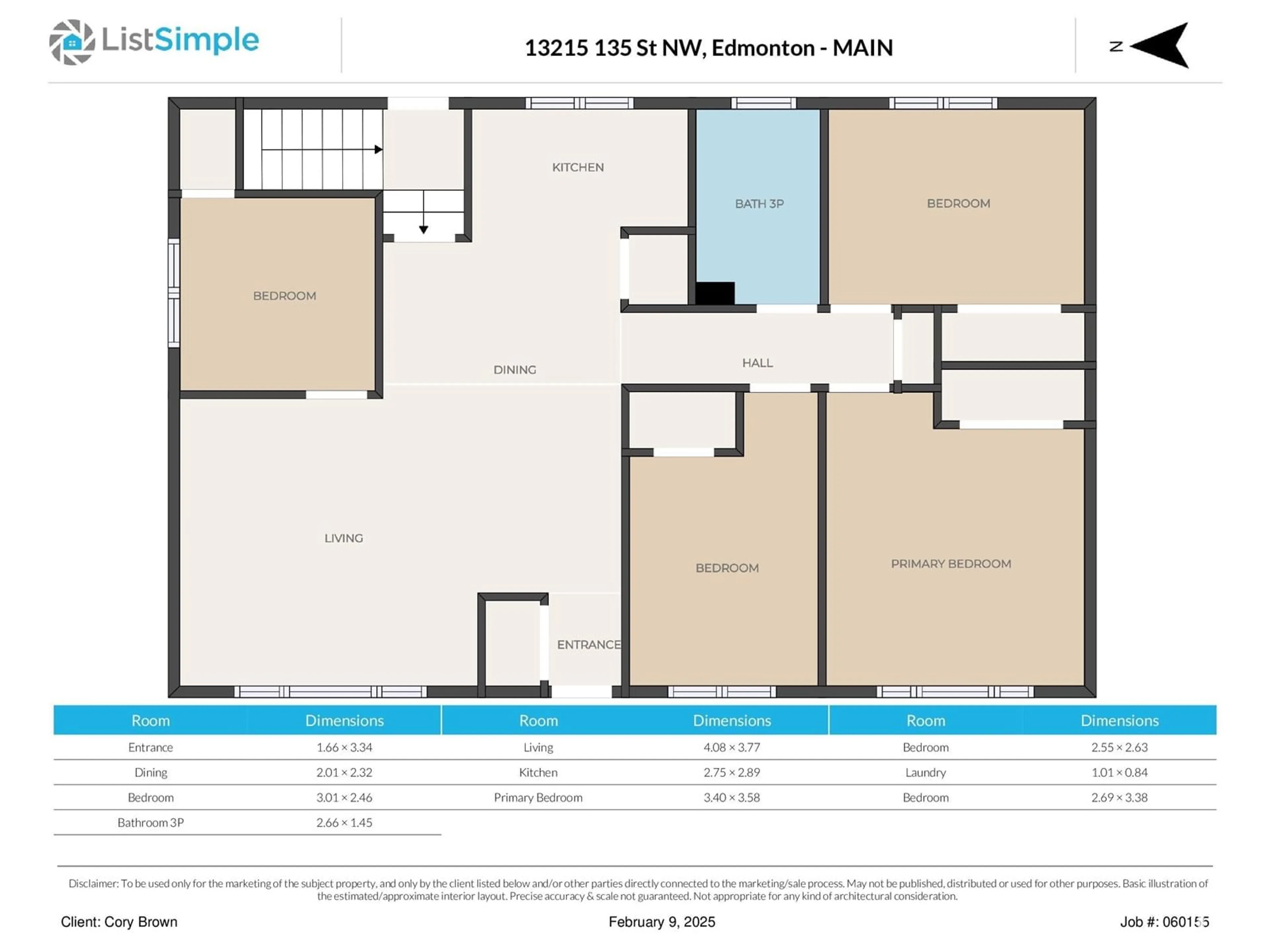 Floor plan for 13215 135 ST NW, Edmonton Alberta T5L1Y8