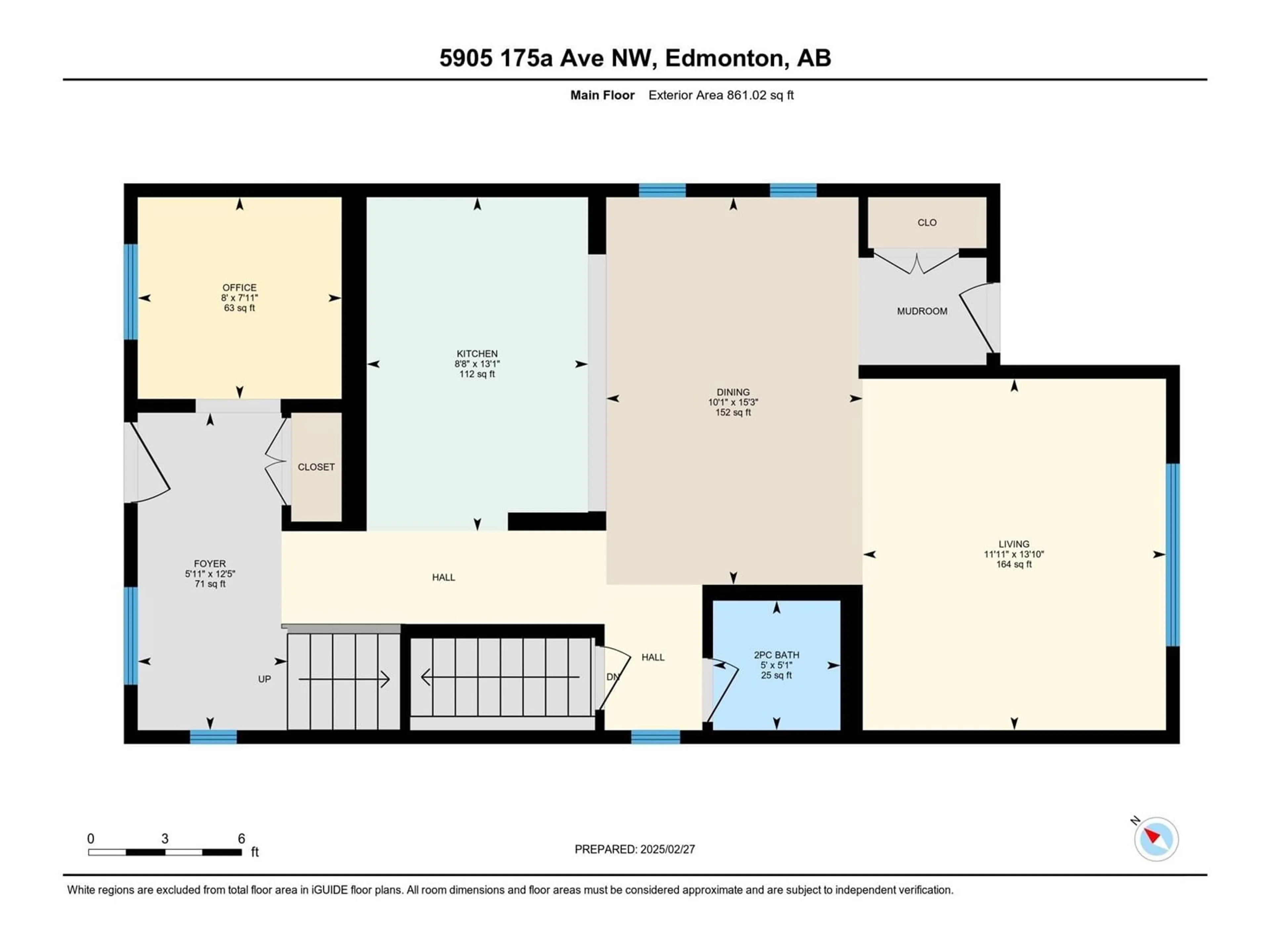 Floor plan for 5905 175A AV NW, Edmonton Alberta T5Y0T9