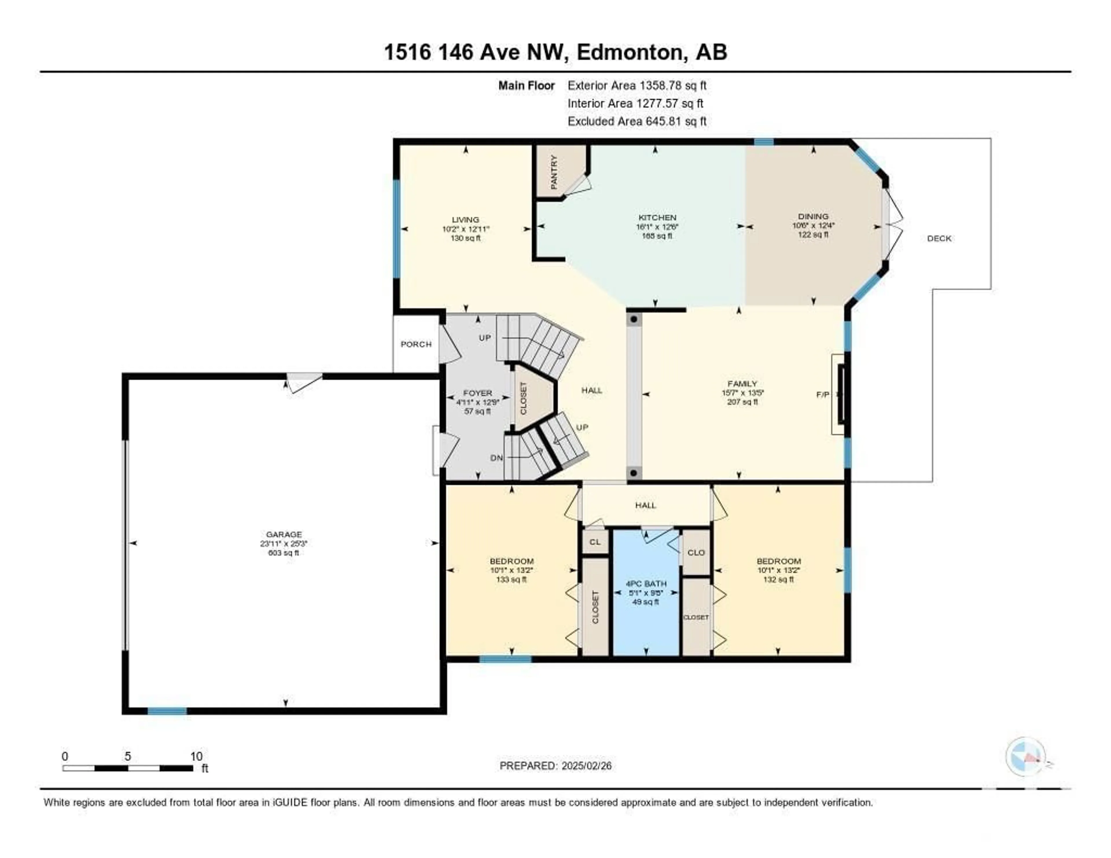 Floor plan for 1516 146 AV NW, Edmonton Alberta T5Y2X9