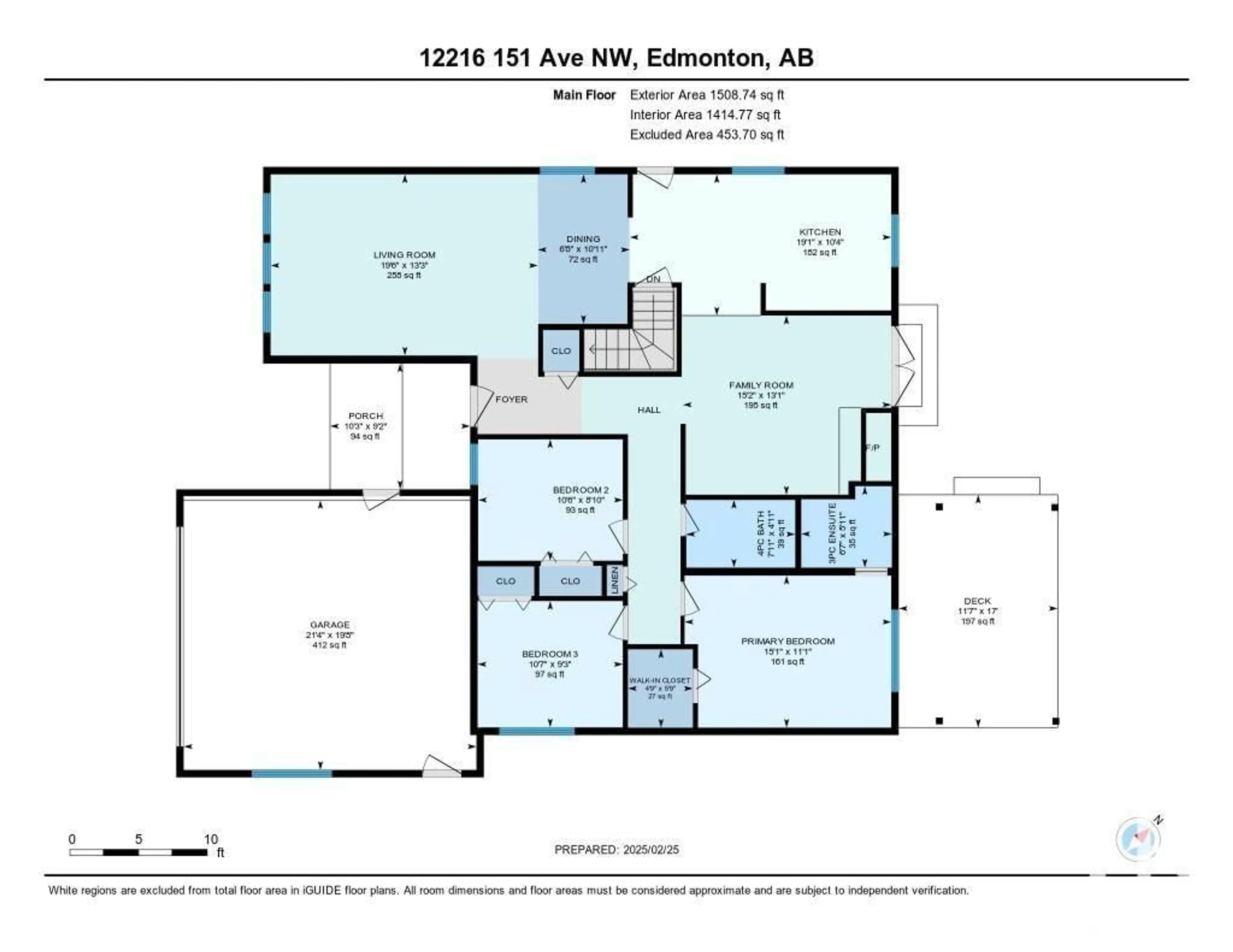 Floor plan for 12216 151 AV NW, Edmonton Alberta T5X4A6