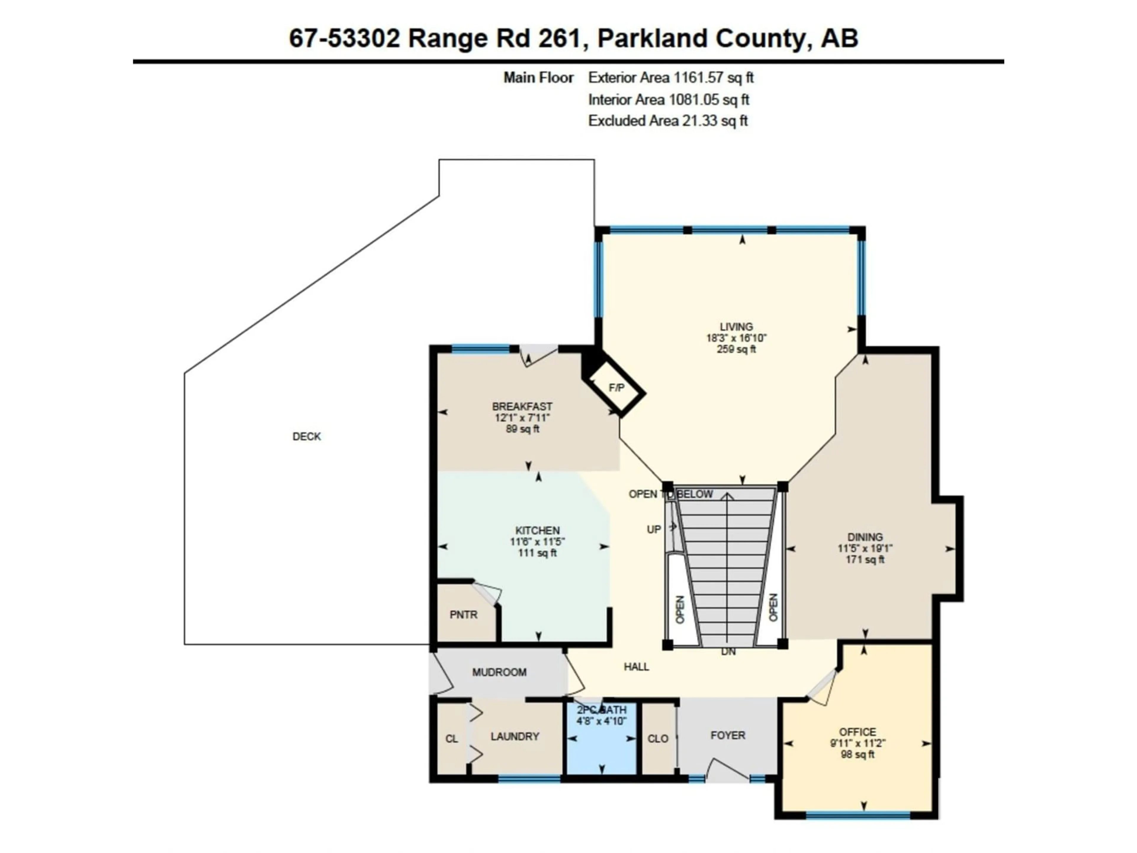 Floor plan for #67 53302 RGE ROAD 261, Rural Parkland County Alberta T7Y1A7