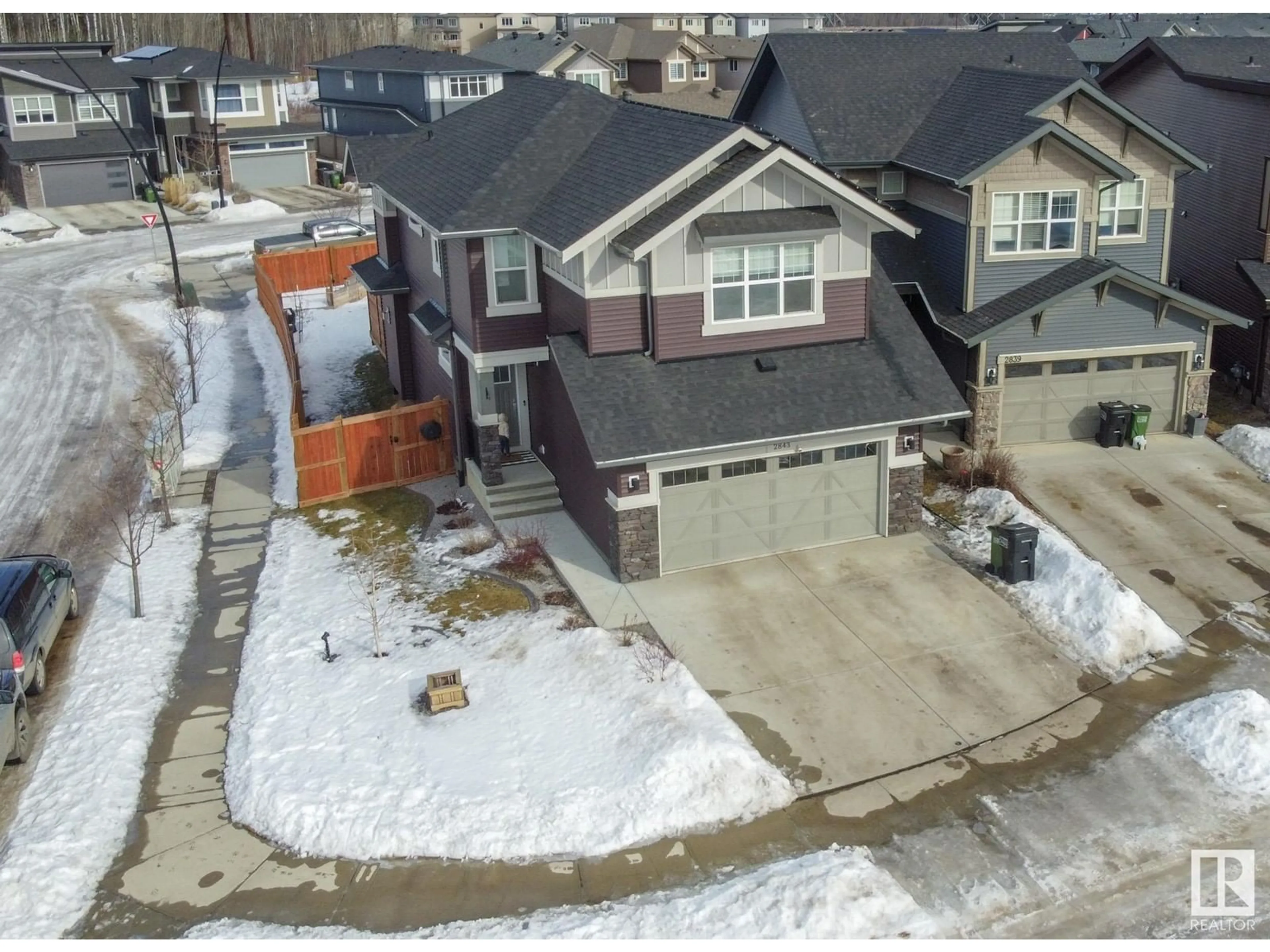 A pic from outside/outdoor area/front of a property/back of a property/a pic from drone, street for 2843 202 ST NW, Edmonton Alberta T5M0W6