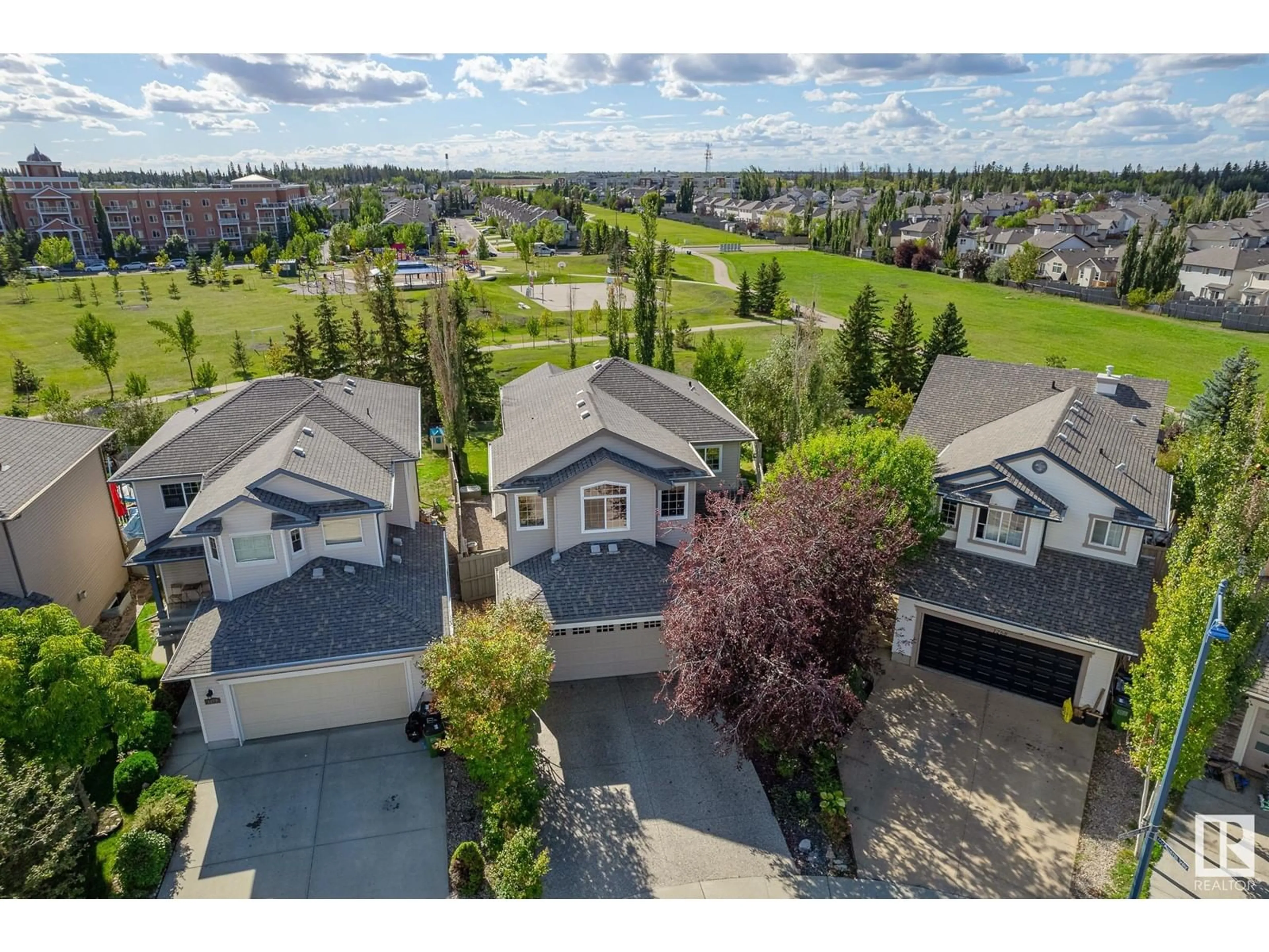 A pic from outside/outdoor area/front of a property/back of a property/a pic from drone, street for 1270 MCALLISTER WY SW, Edmonton Alberta T6W0B1