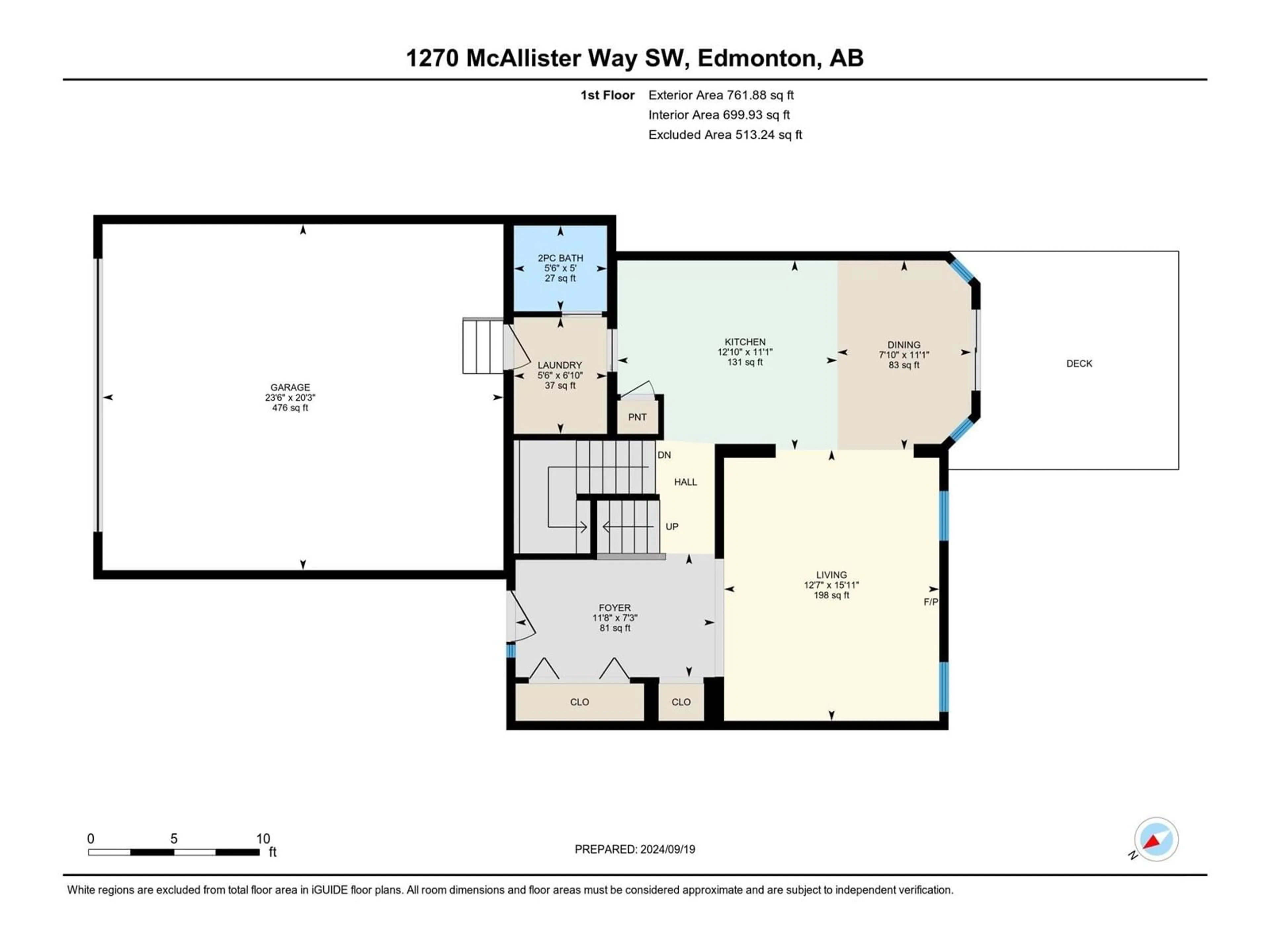 Floor plan for 1270 MCALLISTER WY SW, Edmonton Alberta T6W0B1