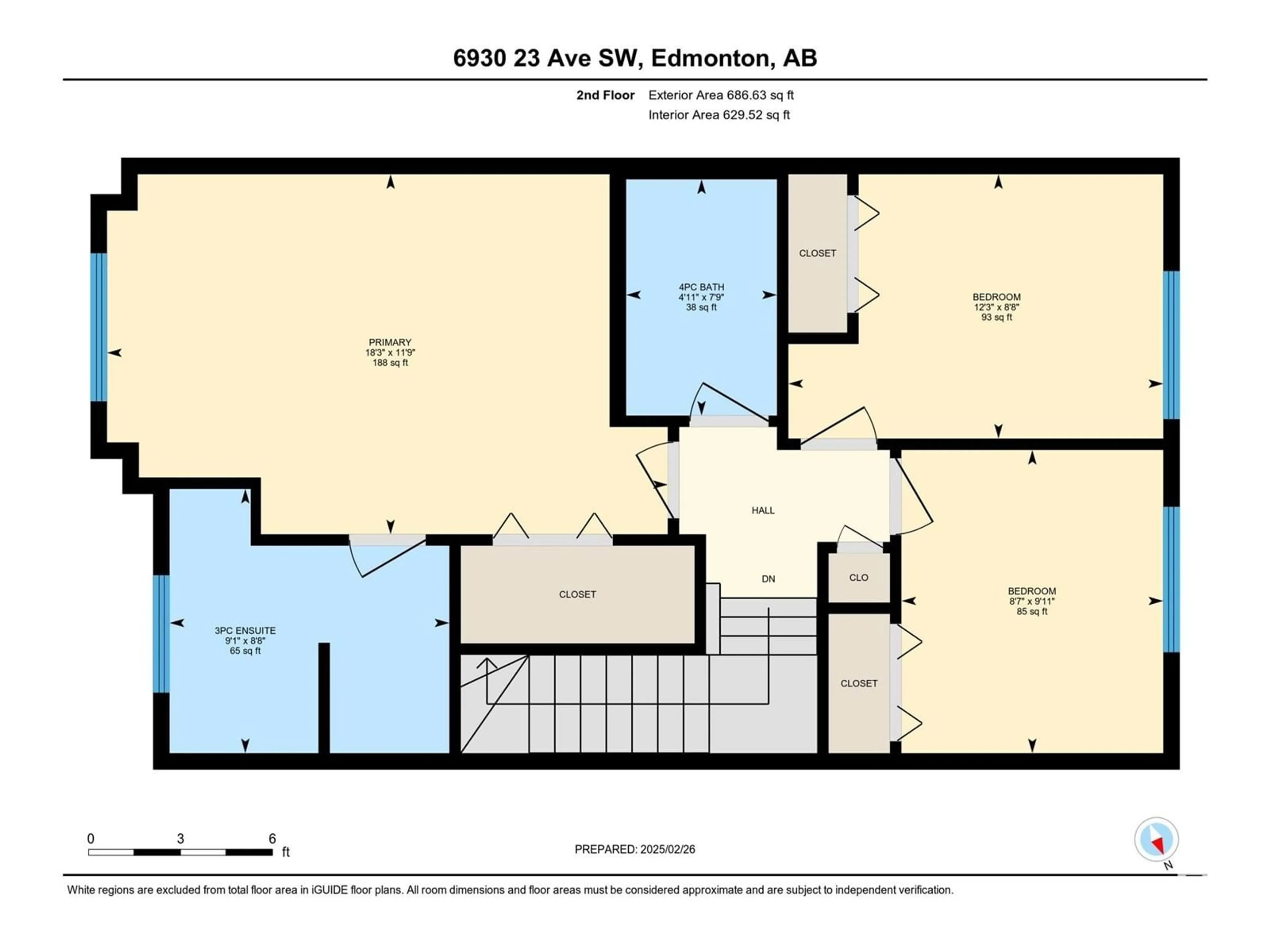 Floor plan for 6930 23 AV SW, Edmonton Alberta T6X1Z3