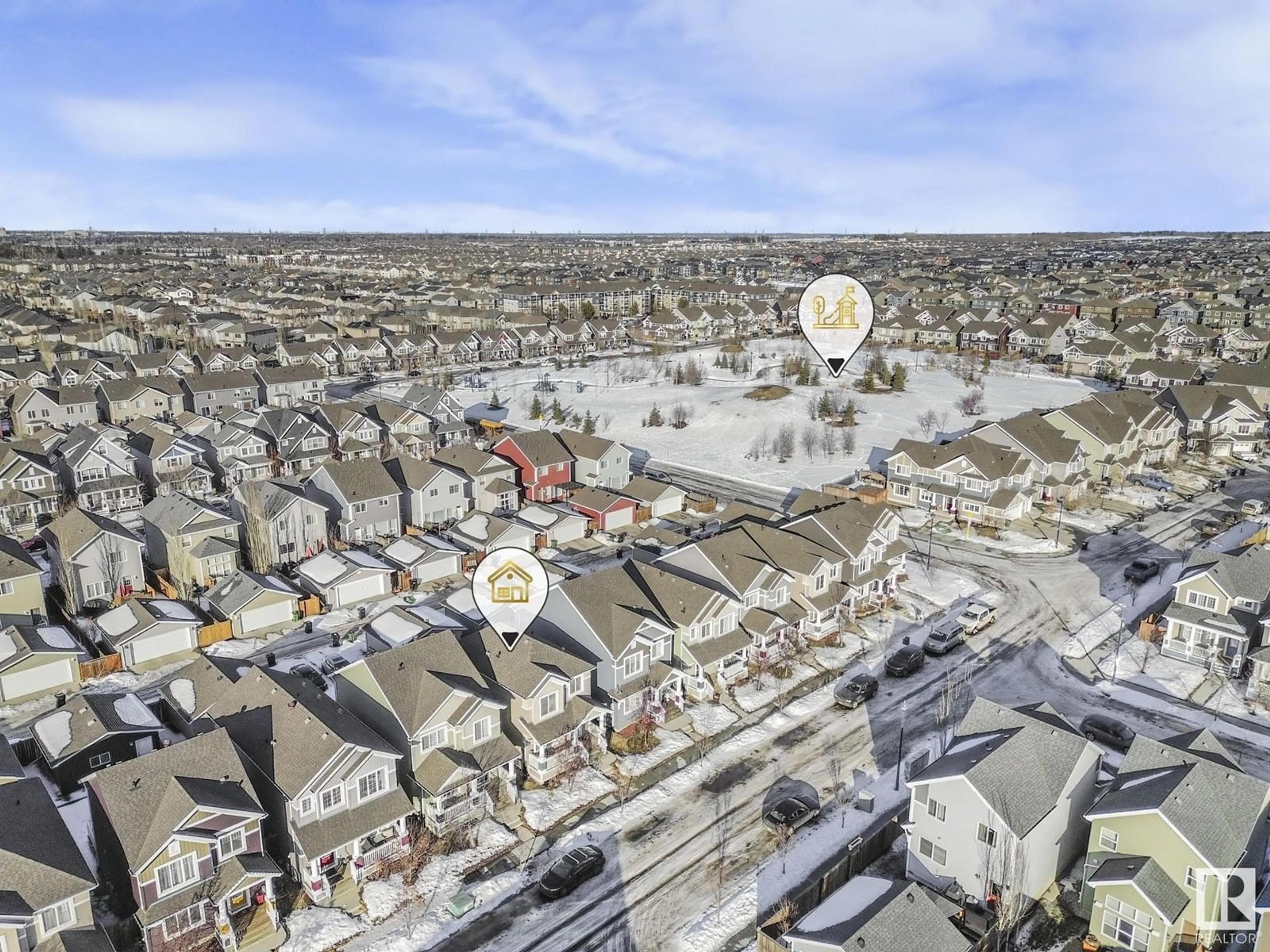 A pic from outside/outdoor area/front of a property/back of a property/a pic from drone, street for 6930 23 AV SW, Edmonton Alberta T6X1Z3