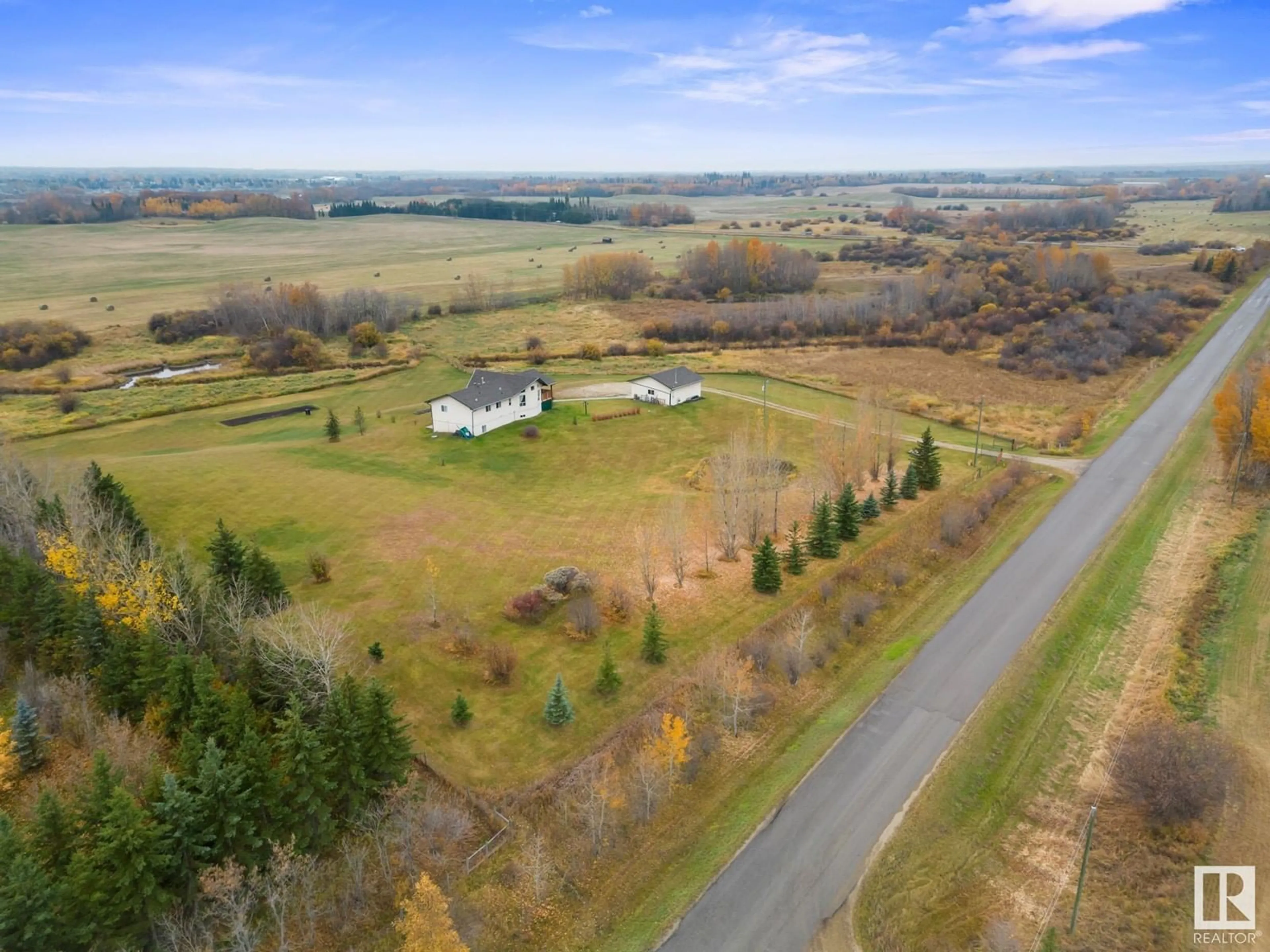 A pic from outside/outdoor area/front of a property/back of a property/a pic from drone, unknown for 27121B TWP ROAD 534, Rural Parkland County Alberta T7X3M6