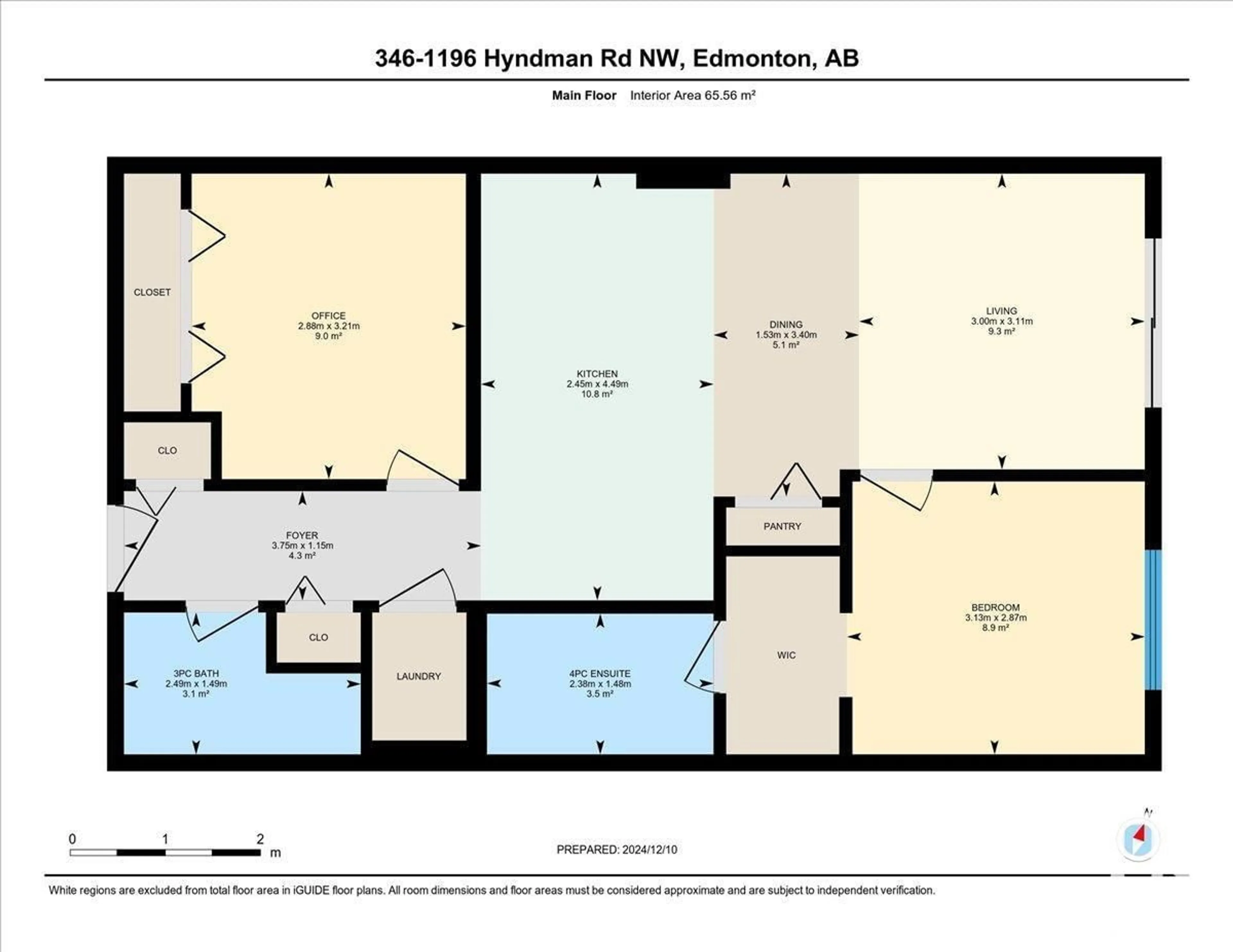 Floor plan for #346 1196 HYNDMAN RD NW, Edmonton Alberta T5A0X8