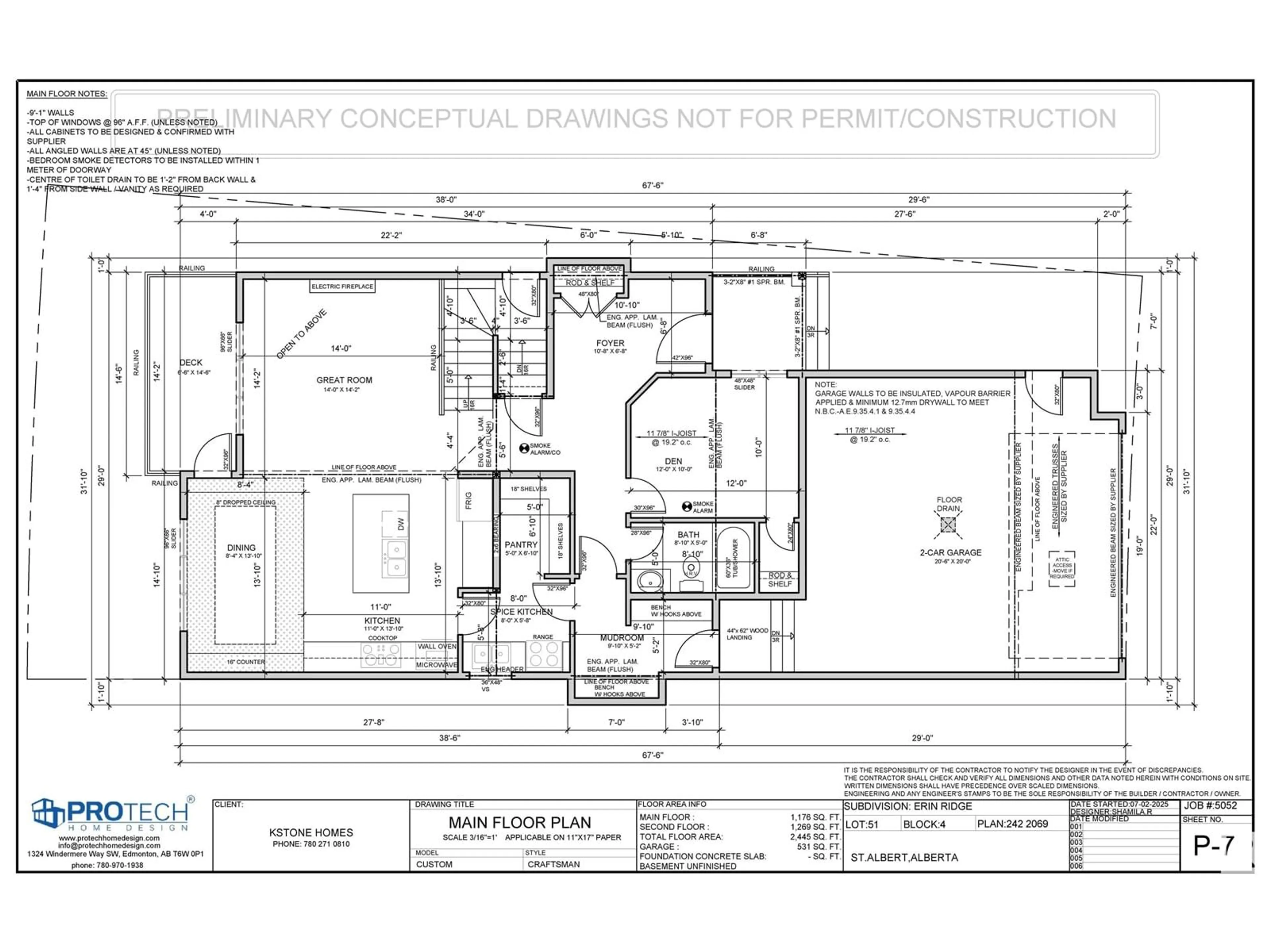 Floor plan for 106 Eldridge PT, St. Albert Alberta T8N5X4