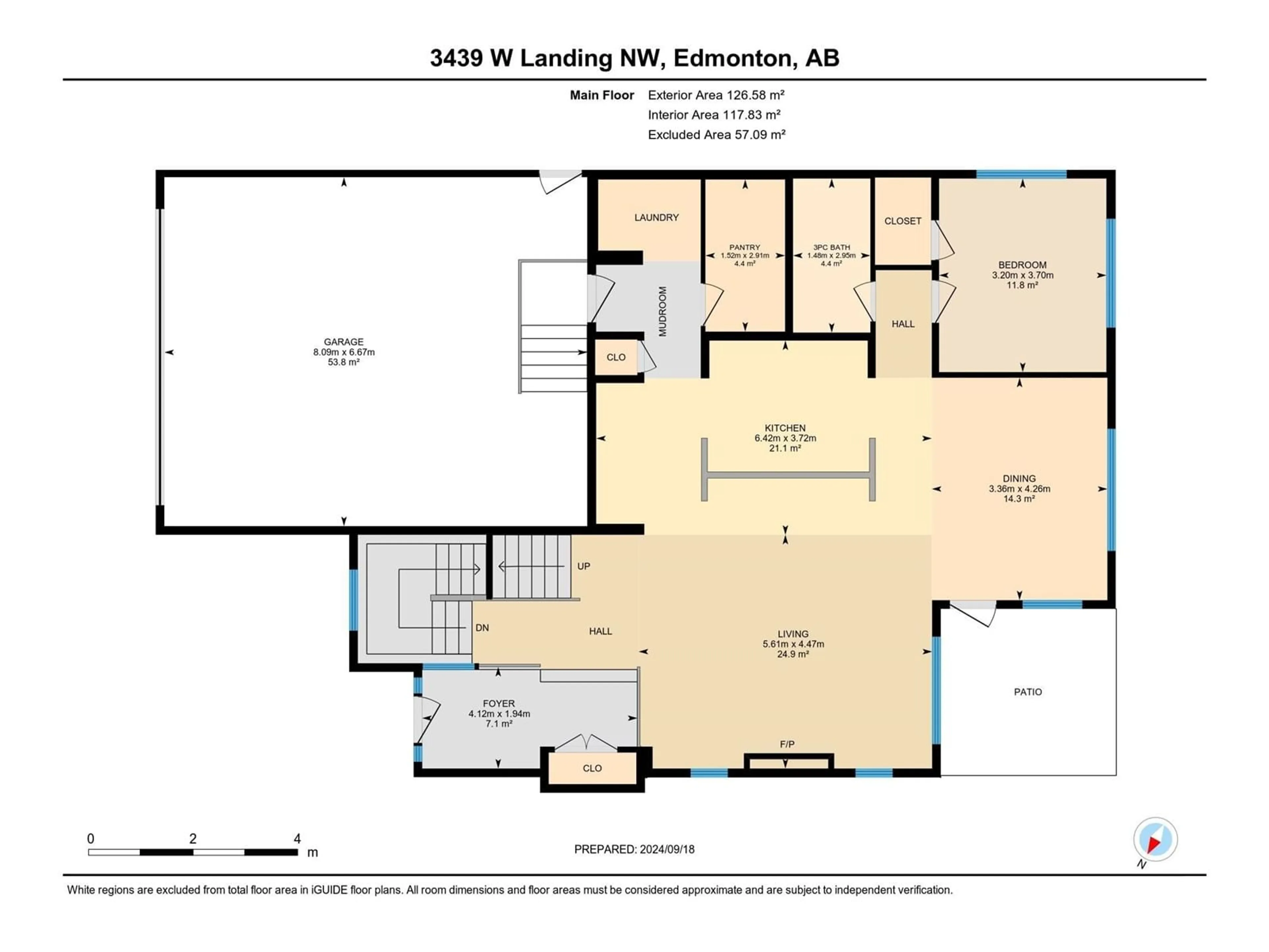 Floor plan for 3439 WEST LANDING LD NW, Edmonton Alberta T6W0T4