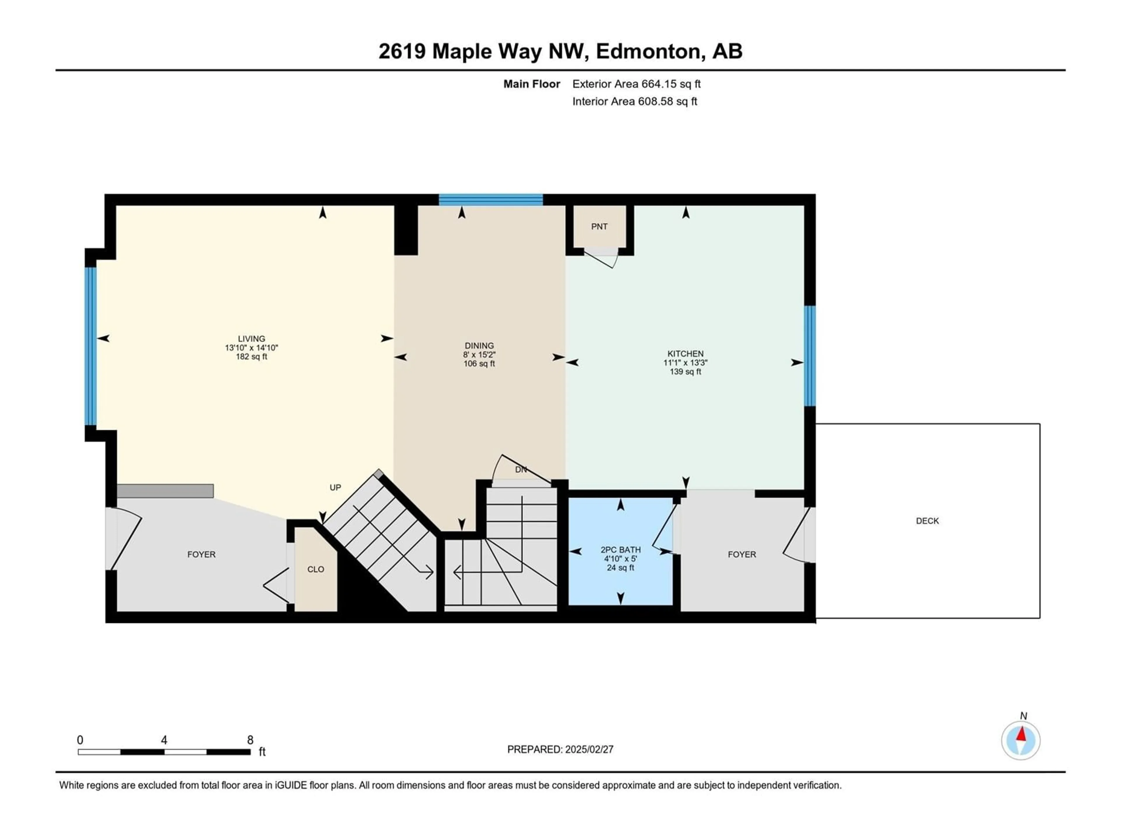 Floor plan for 2619 Maple WY NW, Edmonton Alberta T6T2K1