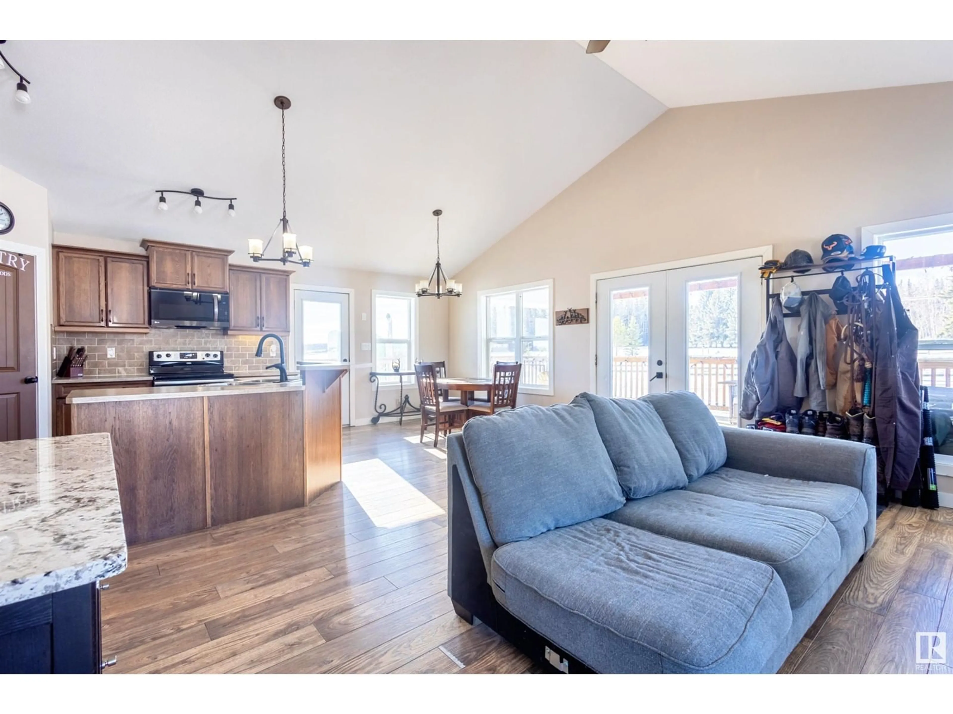 Open concept kitchen, wood/laminate floor for 434045 RR 30, Rural Ponoka County Alberta T0C0M0