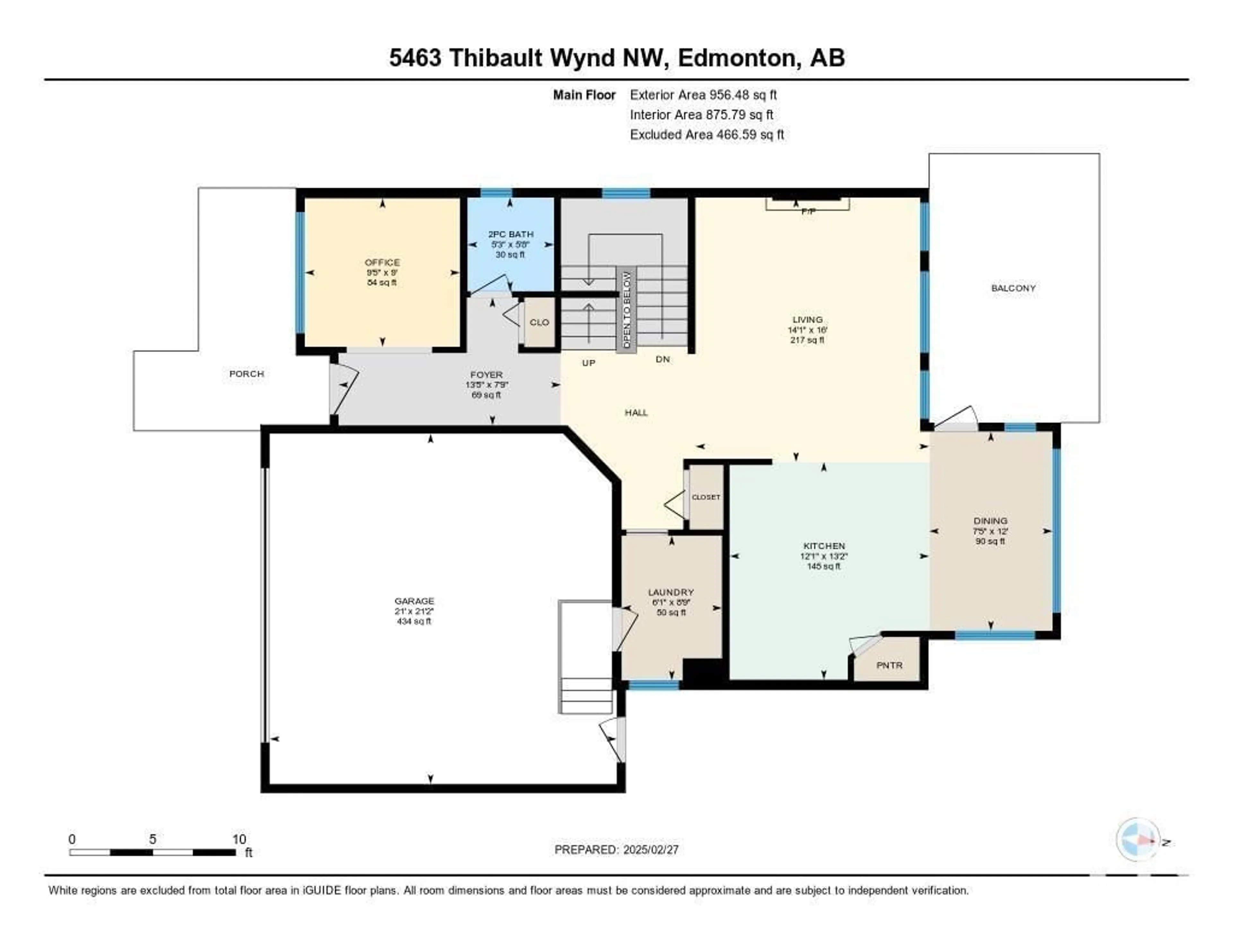 Floor plan for 5463 THIBAULT WD NW, Edmonton Alberta T6R3P9