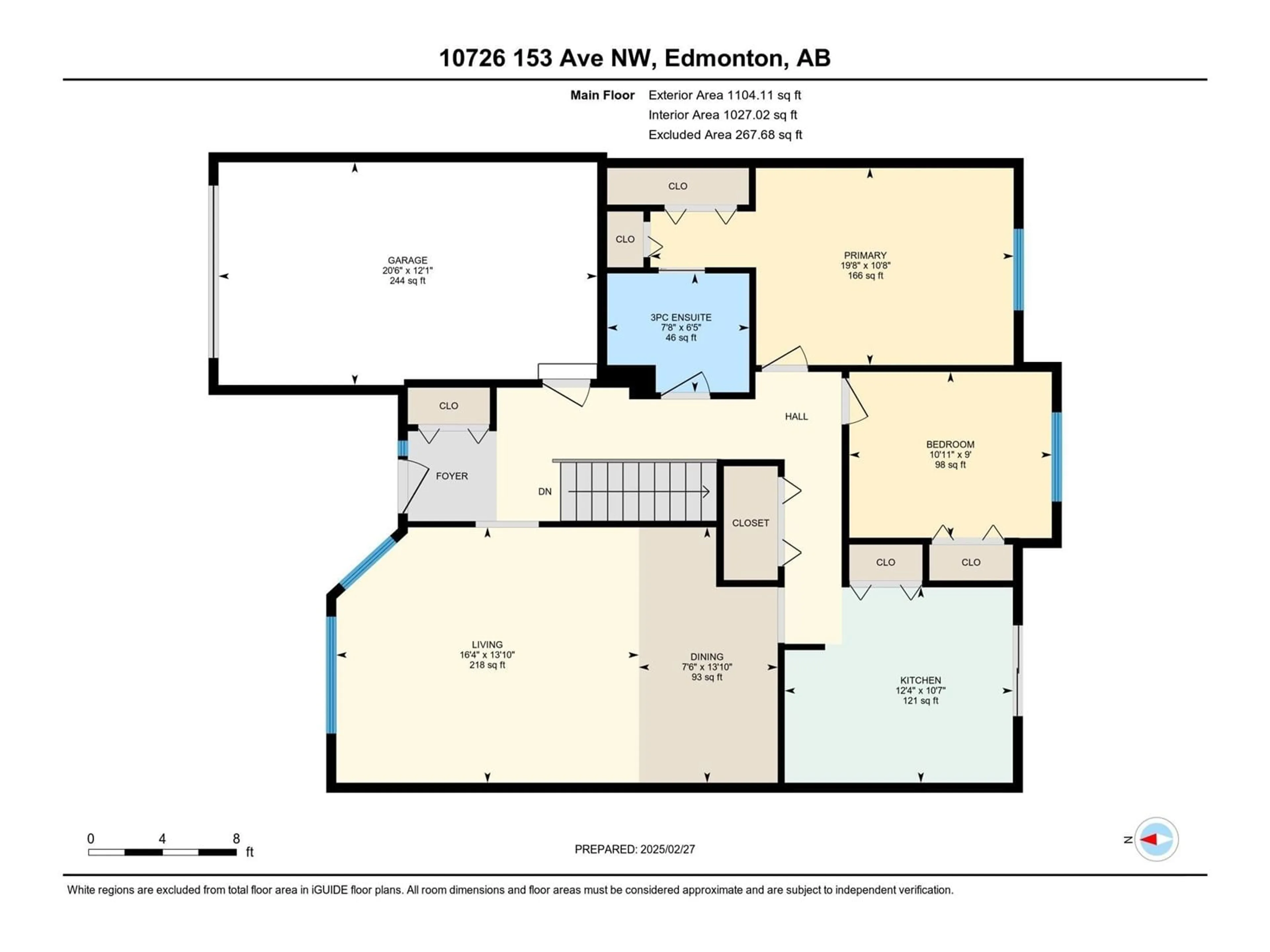 Floor plan for 10726 153 AV NW, Edmonton Alberta T5X5T9