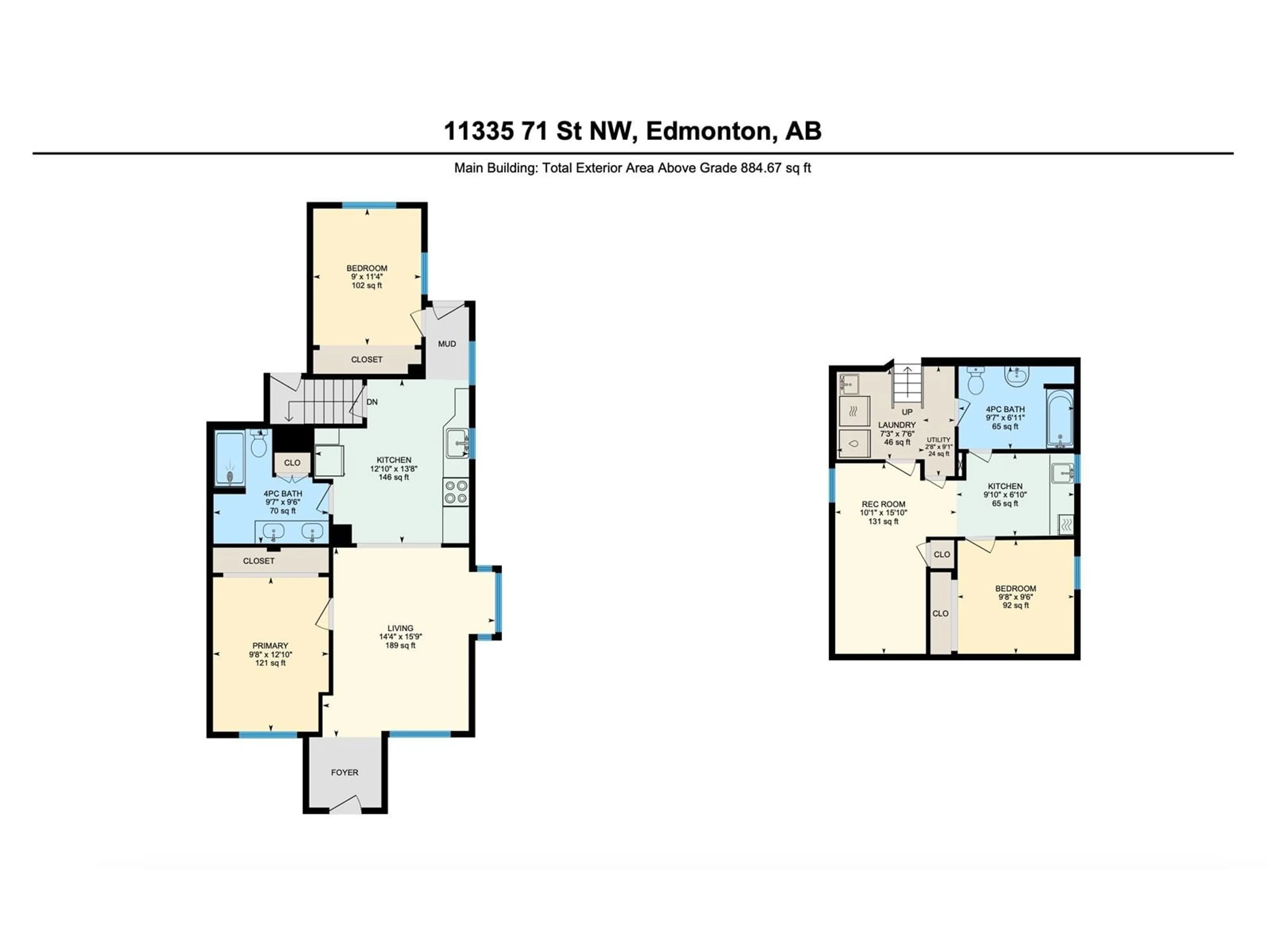 Floor plan for 11335 71 ST NW, Edmonton Alberta T5B1V5