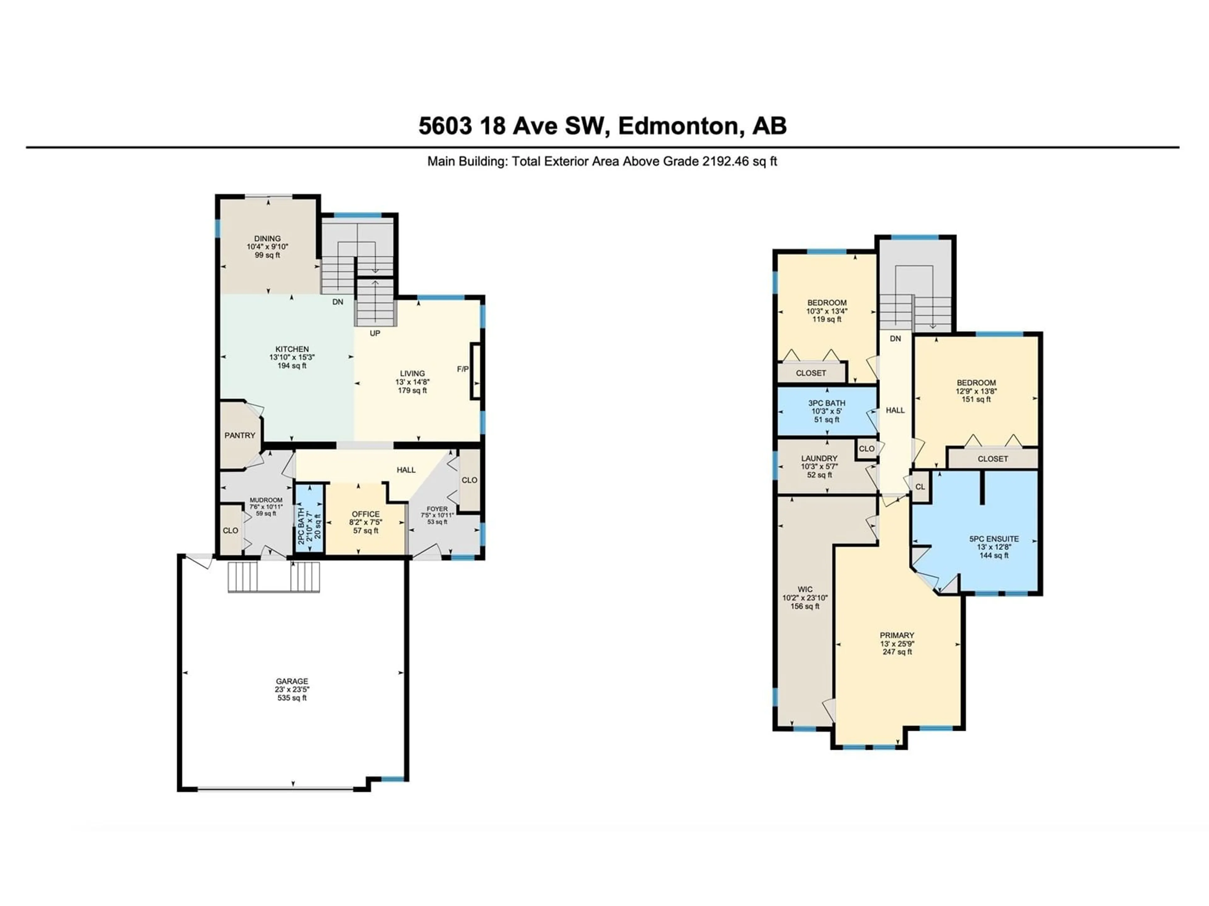 Floor plan for 5603 18 Ave SW, Edmonton Alberta T6X1P8