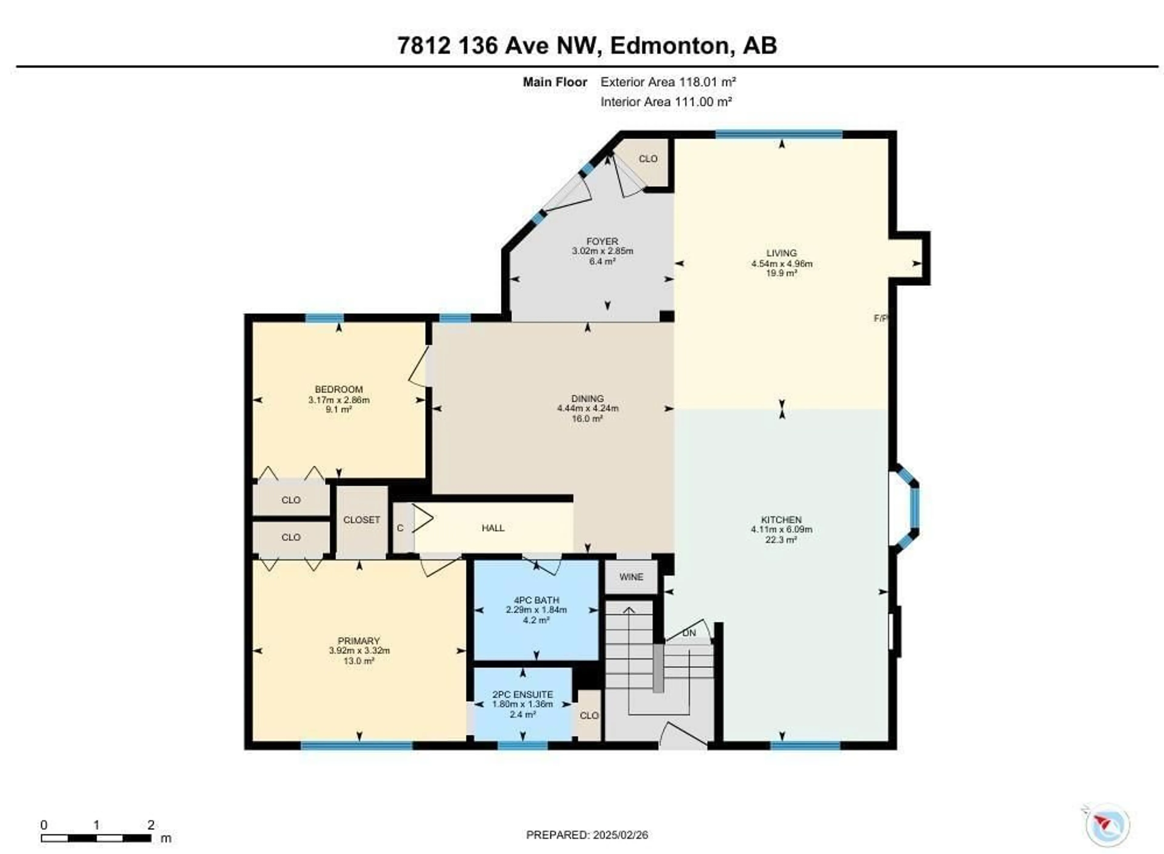 Floor plan for 7812 136 AV NW, Edmonton Alberta T5C2K5