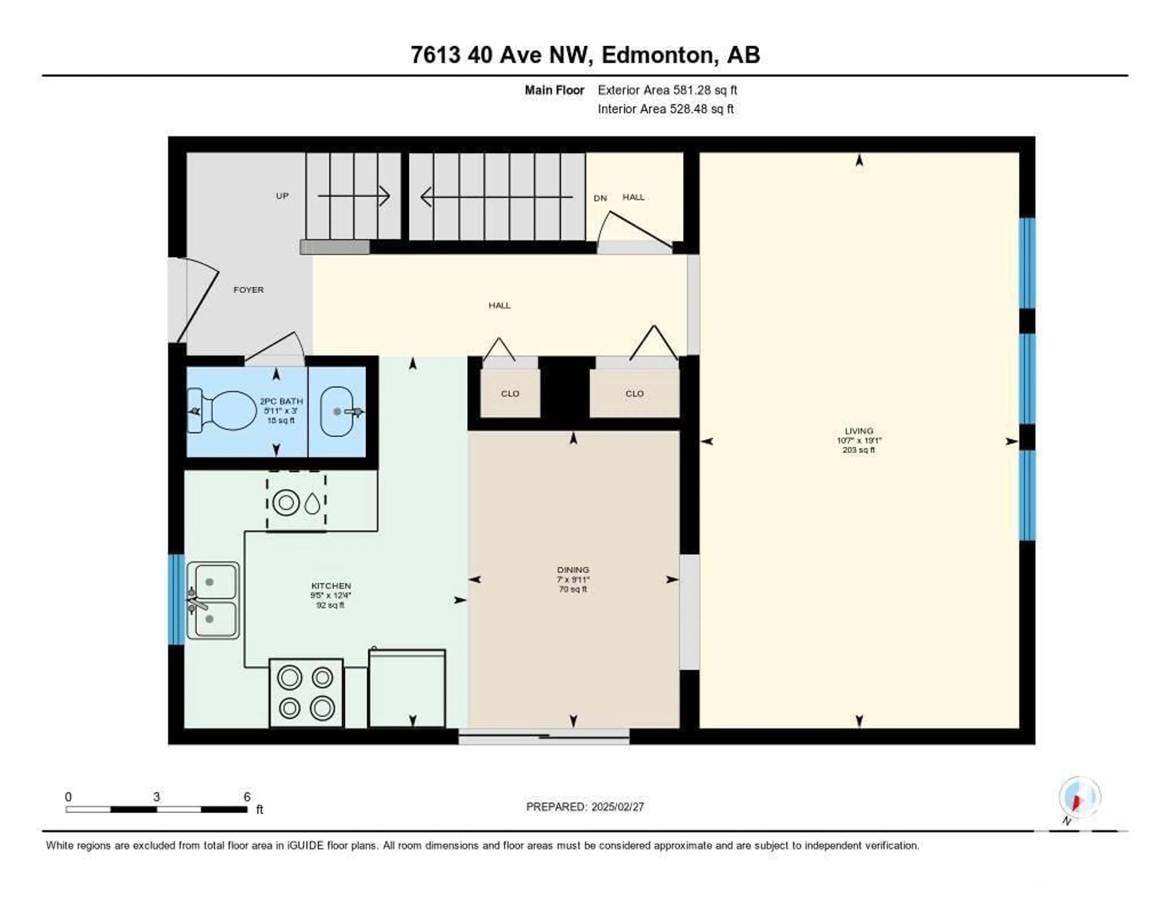 Floor plan for 7613 40 AV NW, Edmonton Alberta T6K1V5