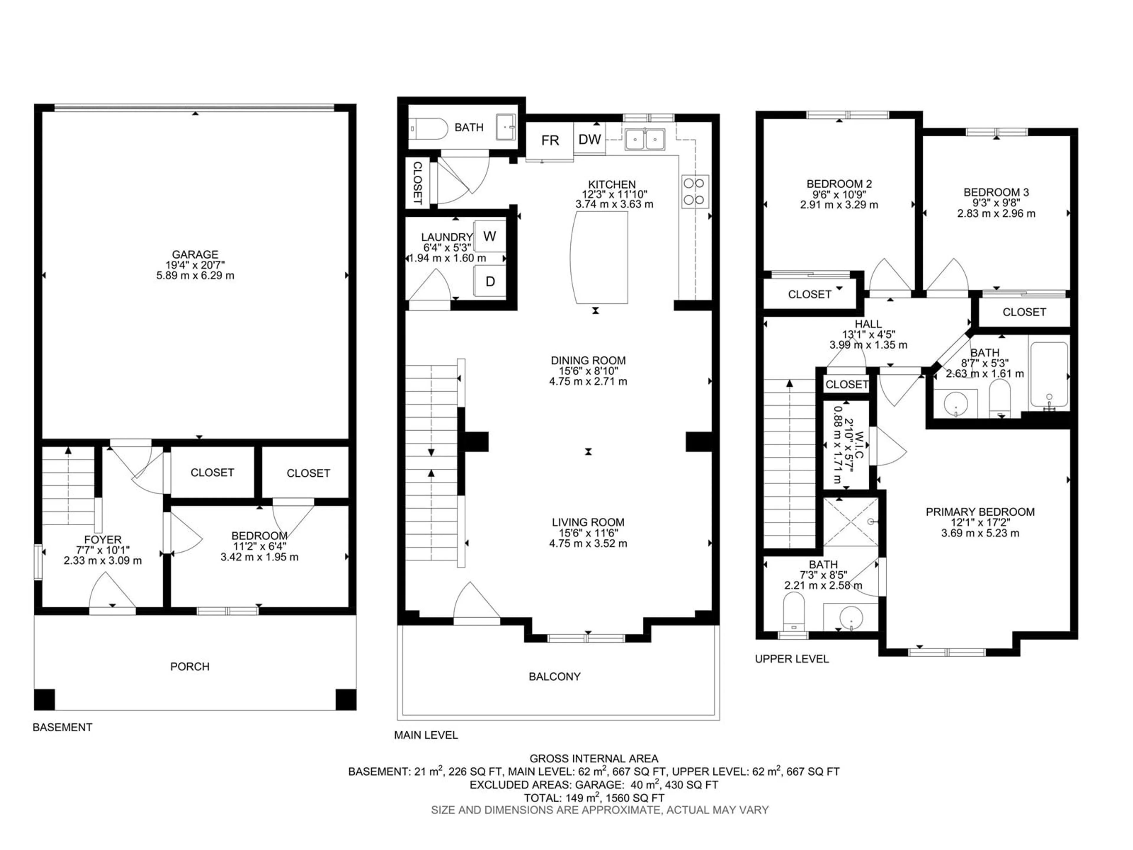 Floor plan for #64 2072 WONNACOT WY SW SW, Edmonton Alberta T6X2V7