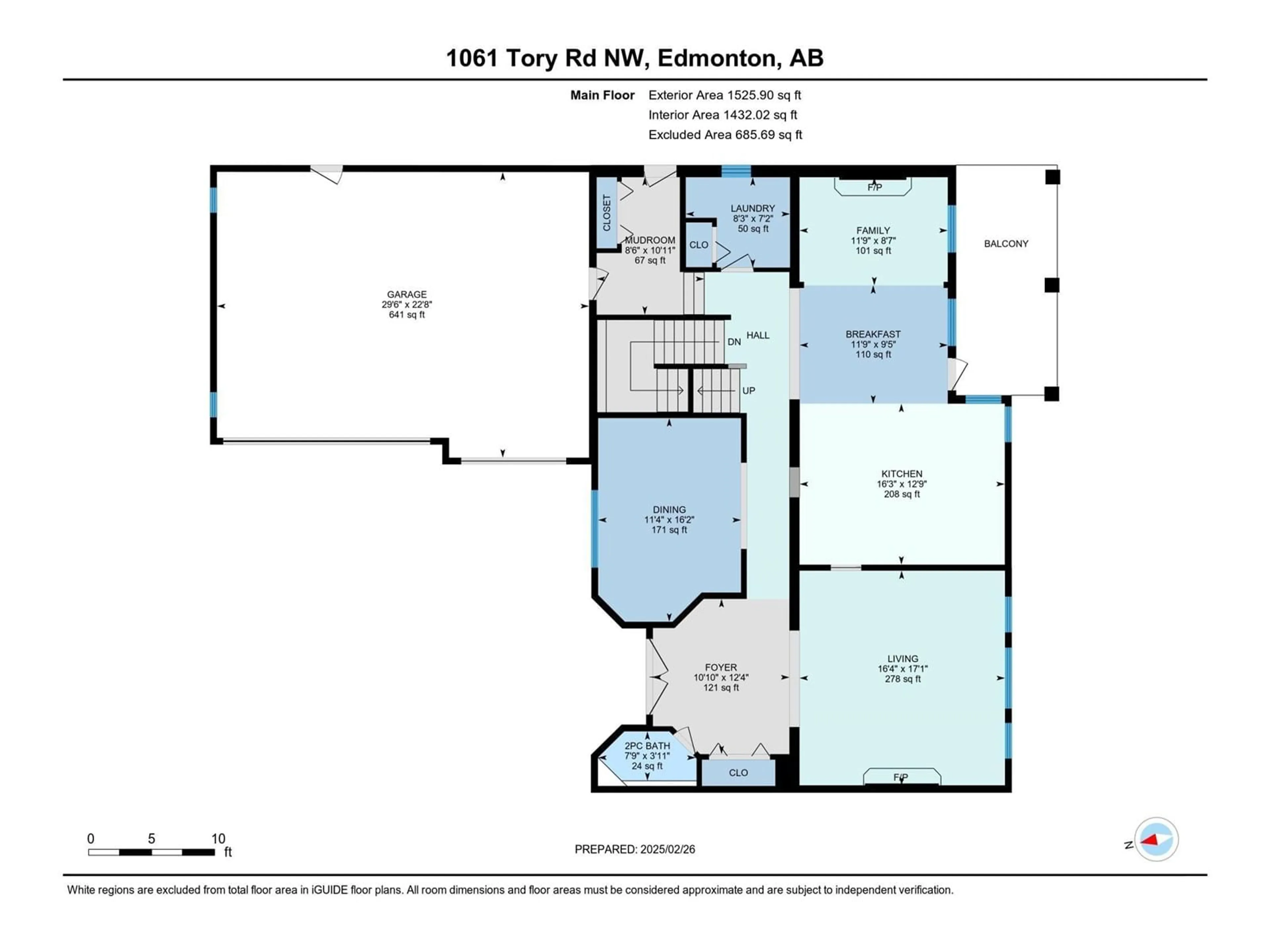 Floor plan for 1061 TORY RD NW, Edmonton Alberta T6R3A5