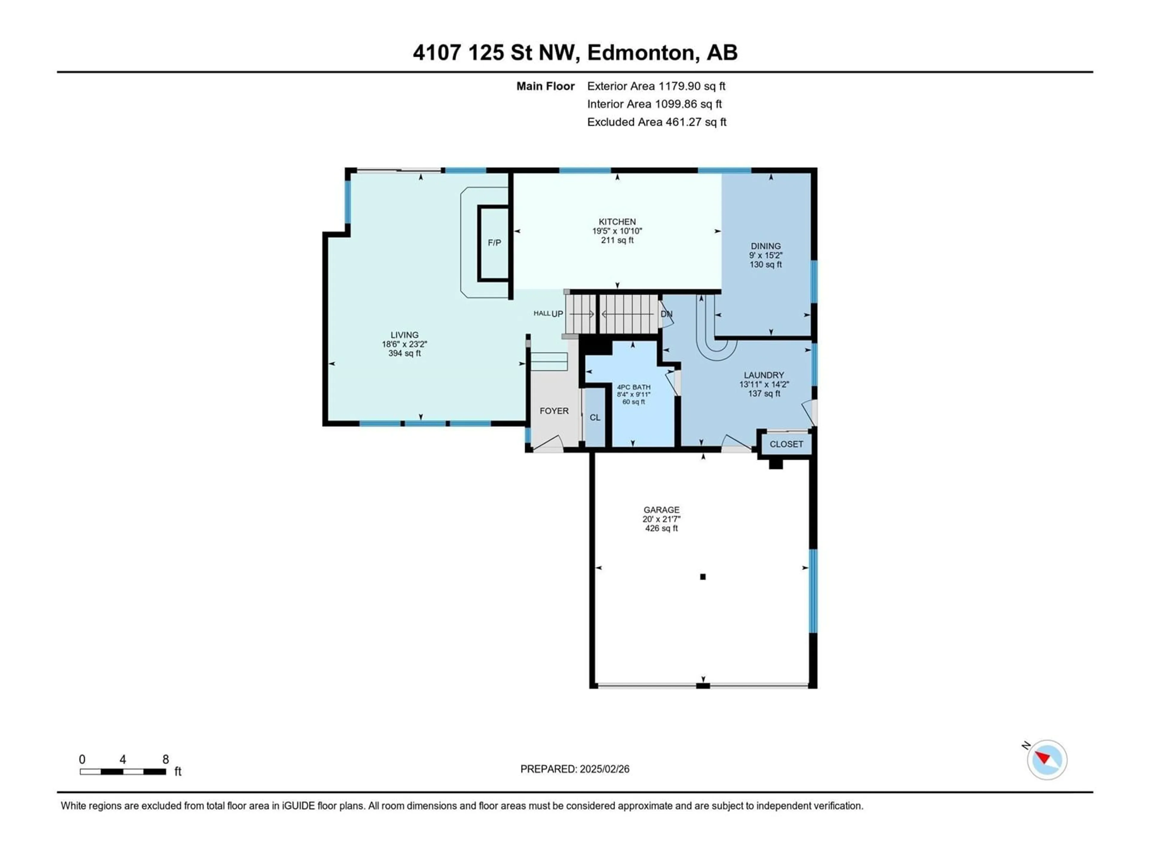 Floor plan for 4107 125 ST NW, Edmonton Alberta T6J2A2