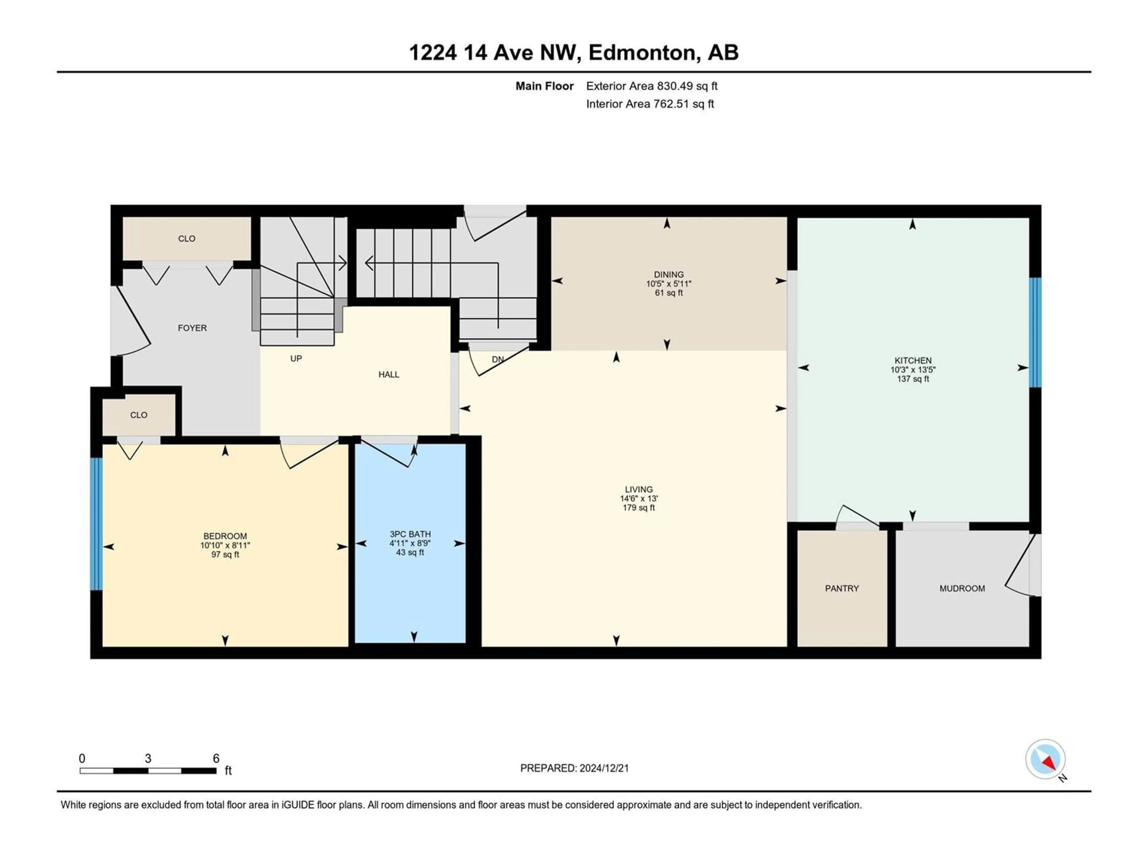 Floor plan for 1224 14 AV NW NW, Edmonton Alberta T6T2W2