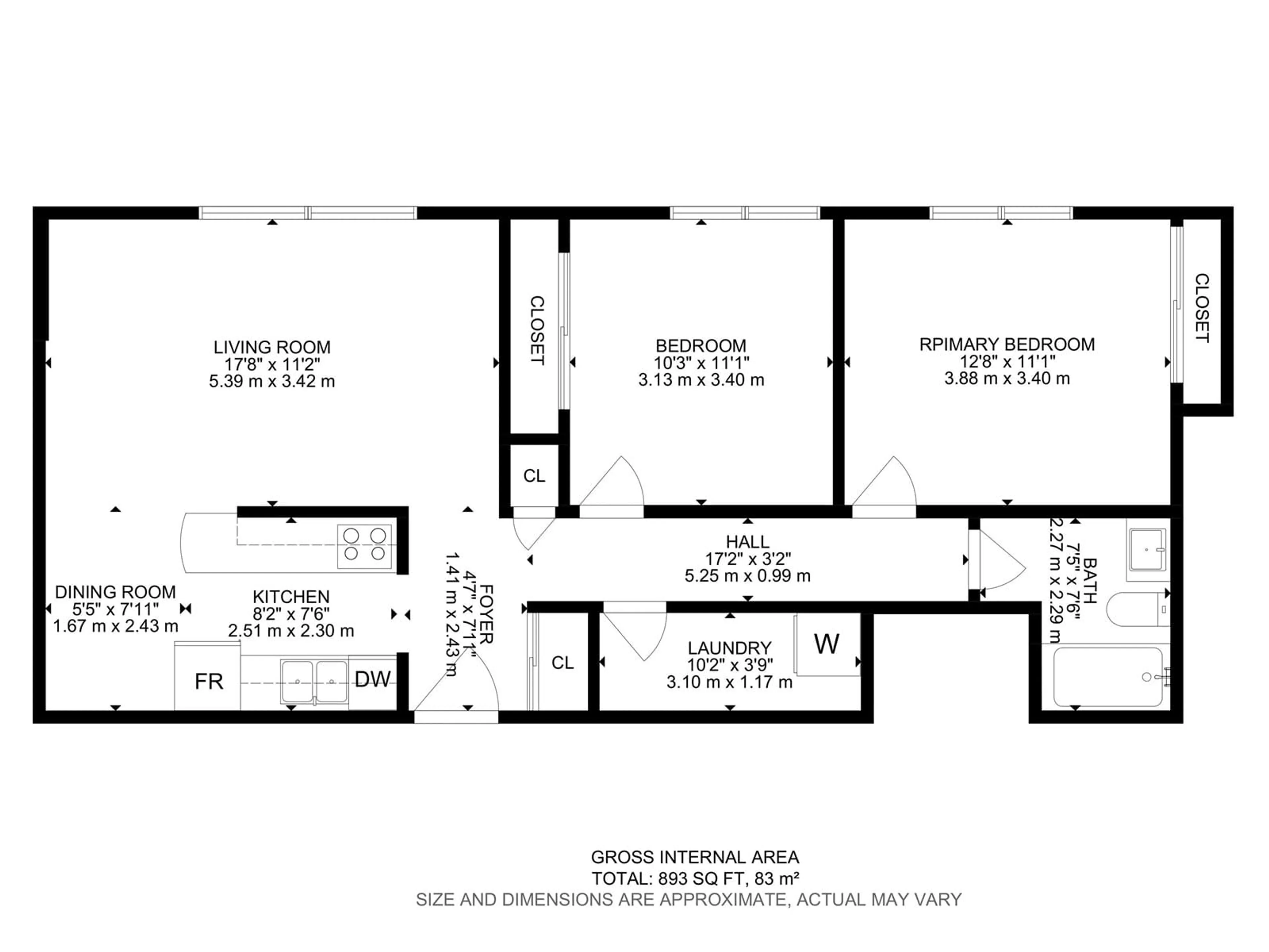 Floor plan for #106 10415 93 ST NW, Edmonton Alberta T5H1X5