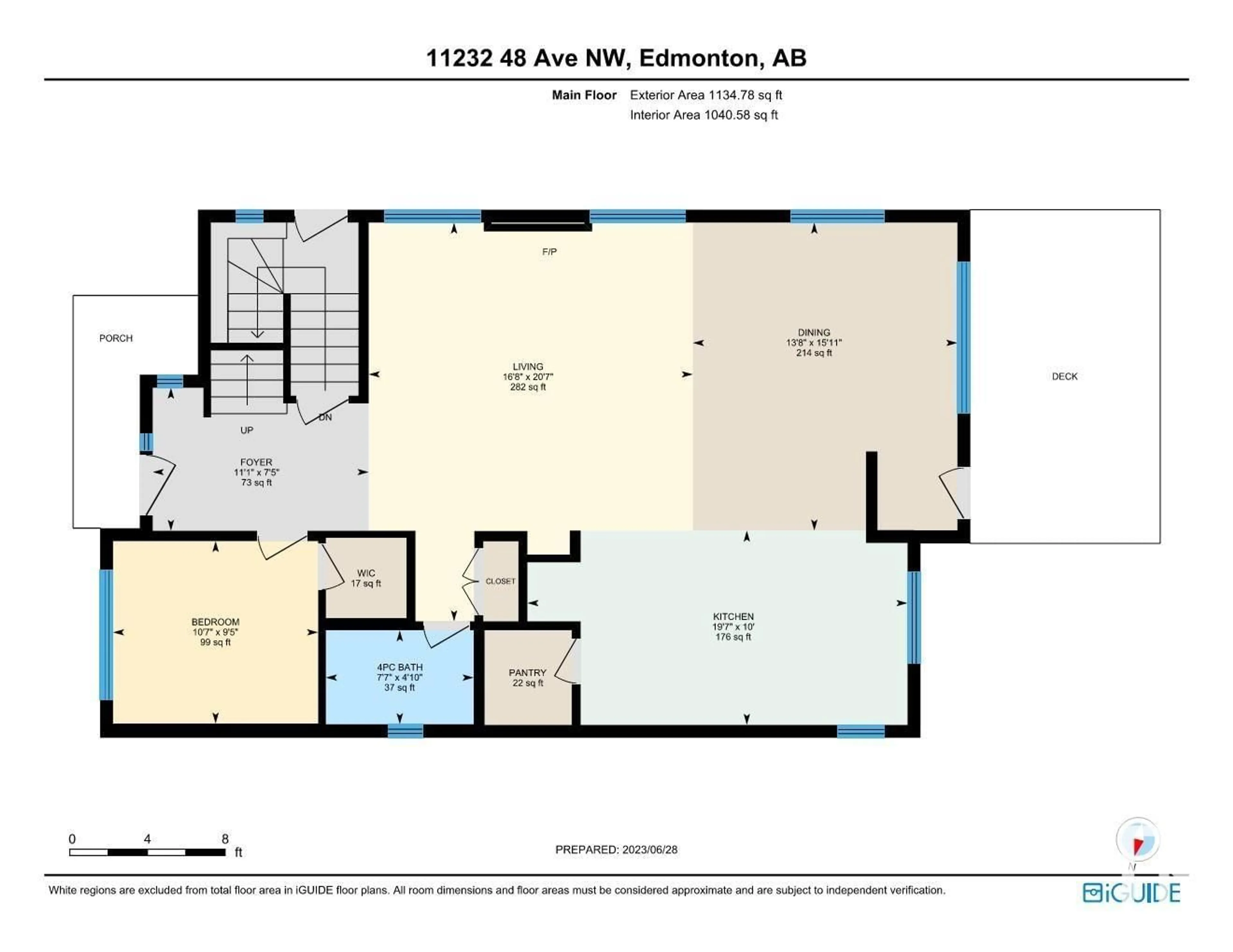 Floor plan for 11232 48 AV NW, Edmonton Alberta T6H0C8