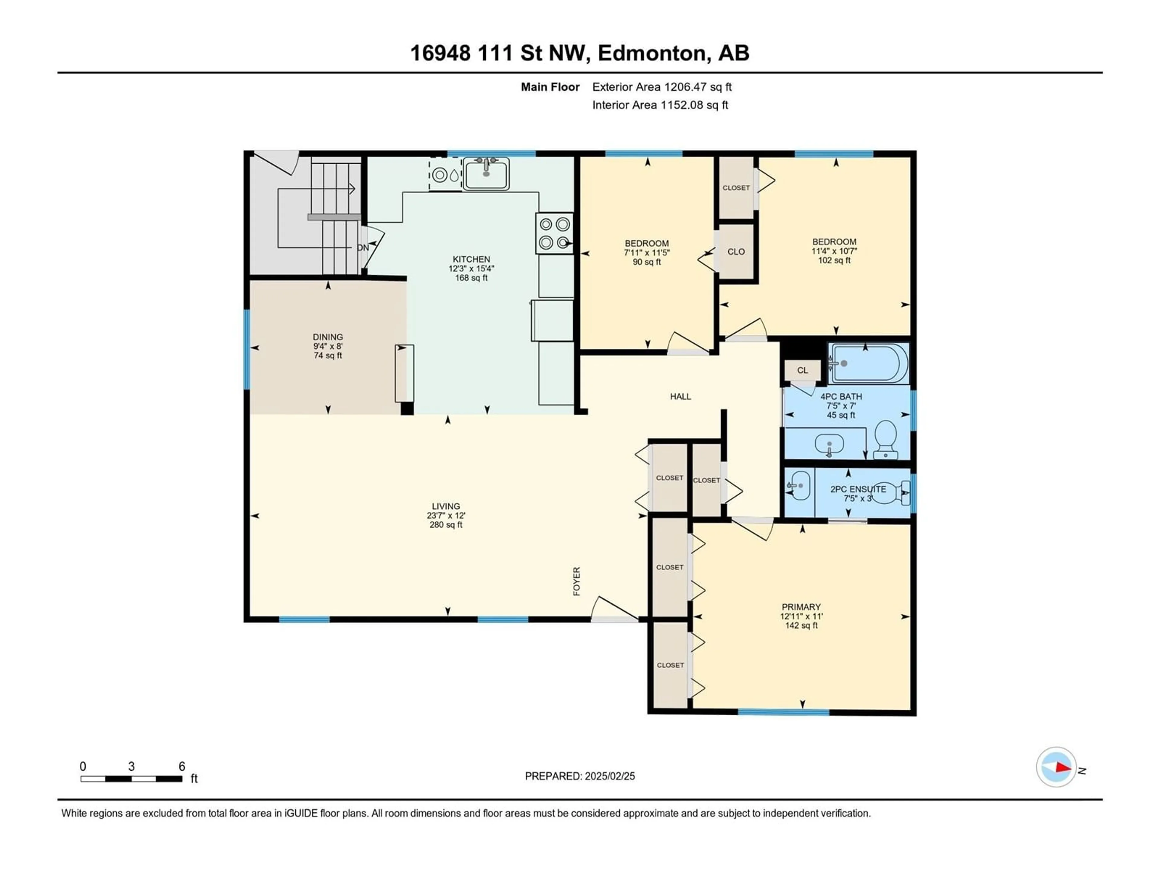 Floor plan for 16948 111 ST NW, Edmonton Alberta T5X2P1