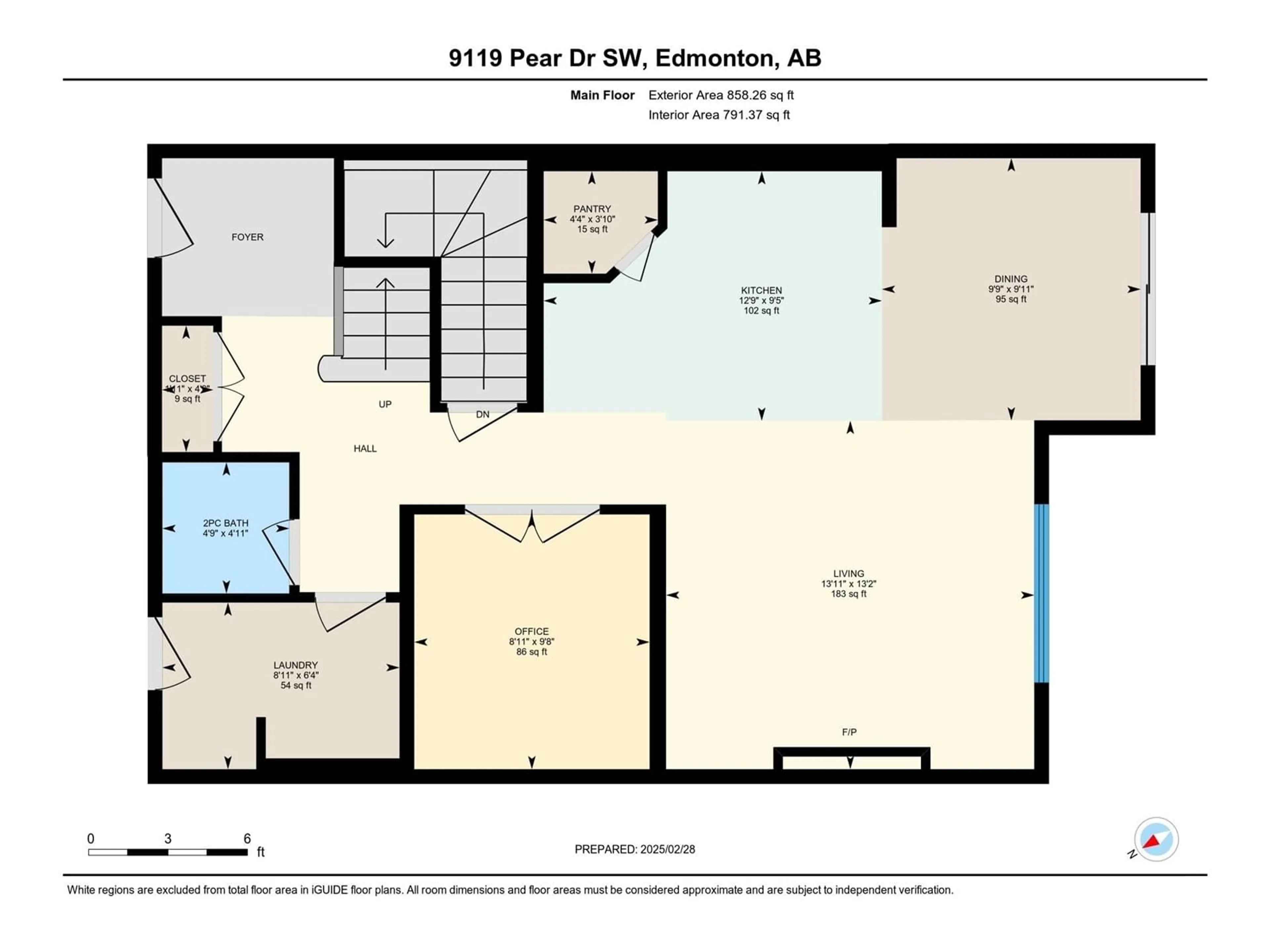 Floor plan for 9119 Pear DR SW, Edmonton Alberta T6X2N7