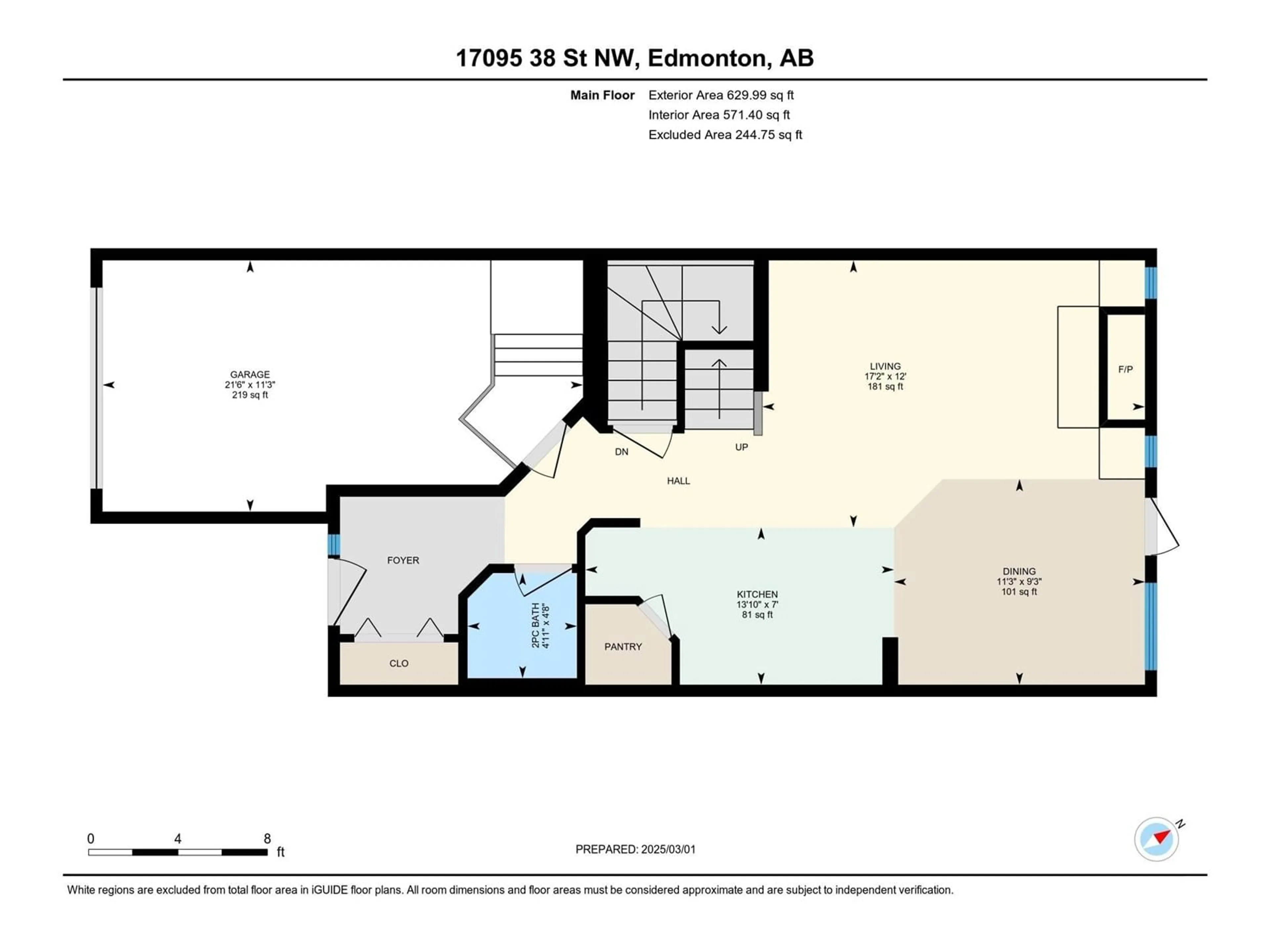 Floor plan for 17095 38 ST NW, Edmonton Alberta T5Y3R8