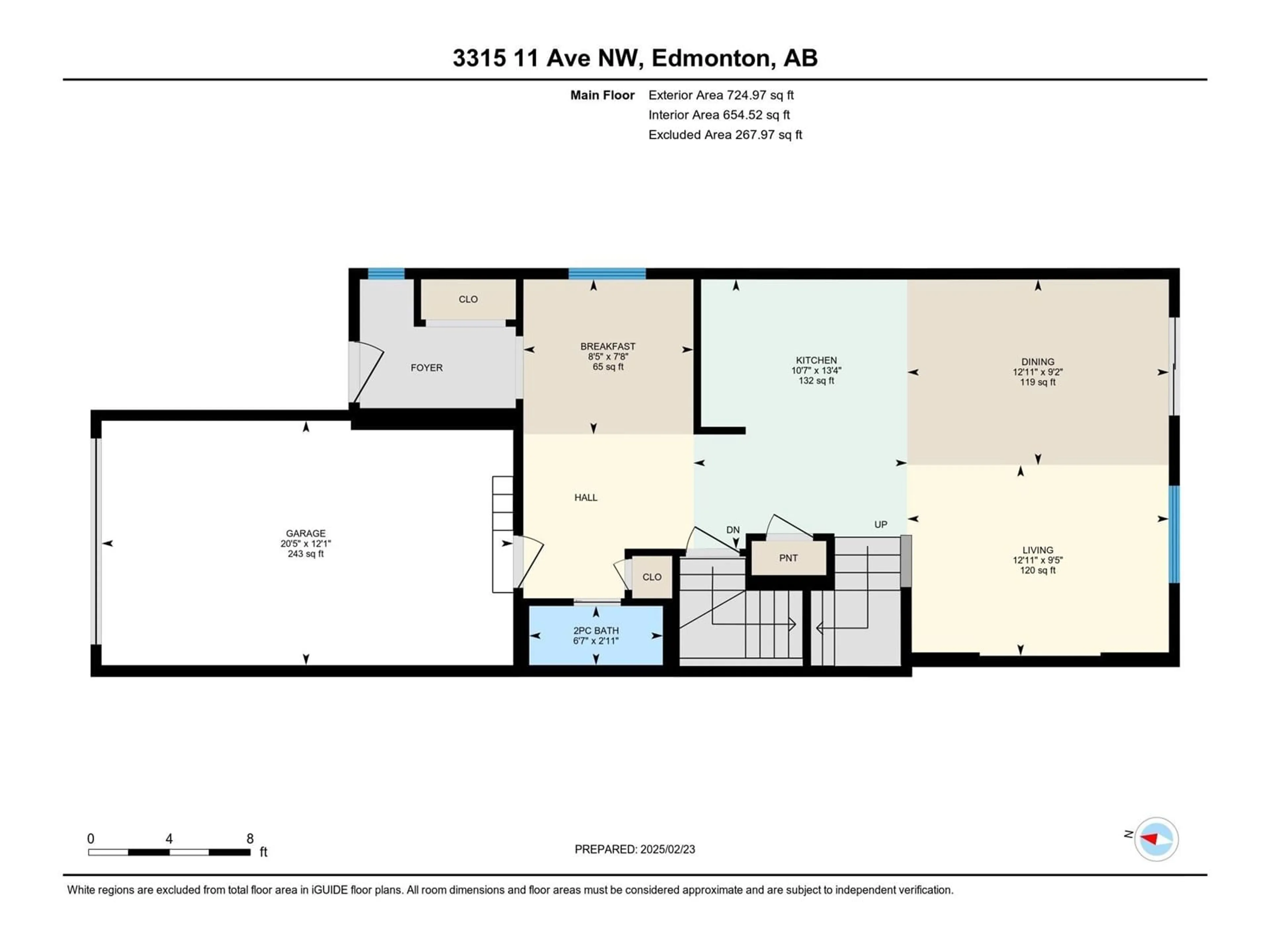 Floor plan for 3315 11 AV NW, Edmonton Alberta T6T0V1