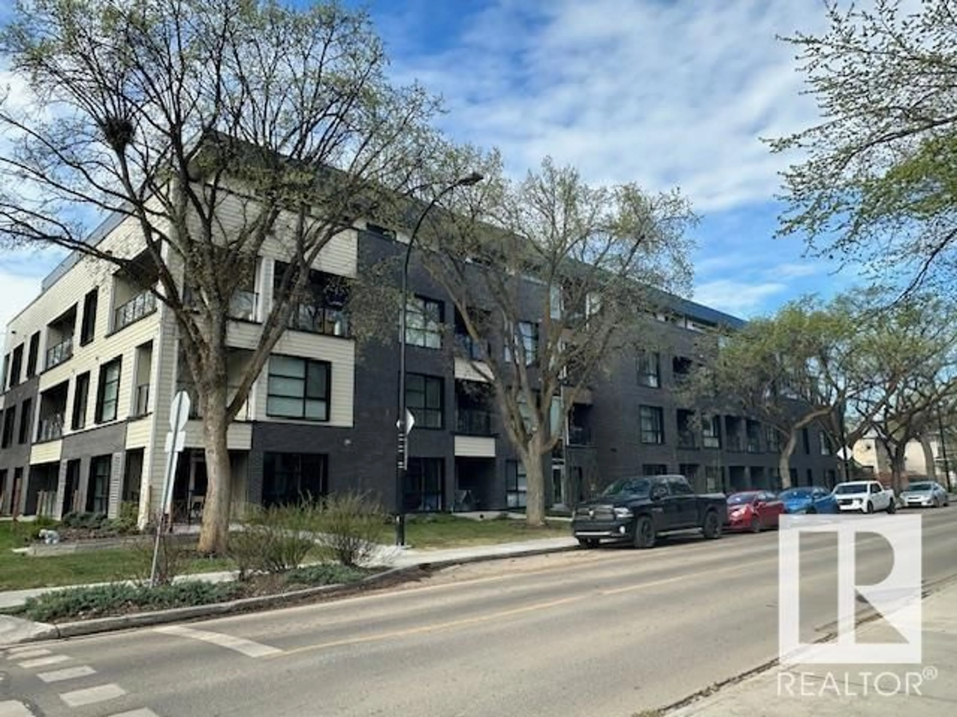 A pic from outside/outdoor area/front of a property/back of a property/a pic from drone, street for #213 - 11503 76 AV, Edmonton Alberta T6G0K6