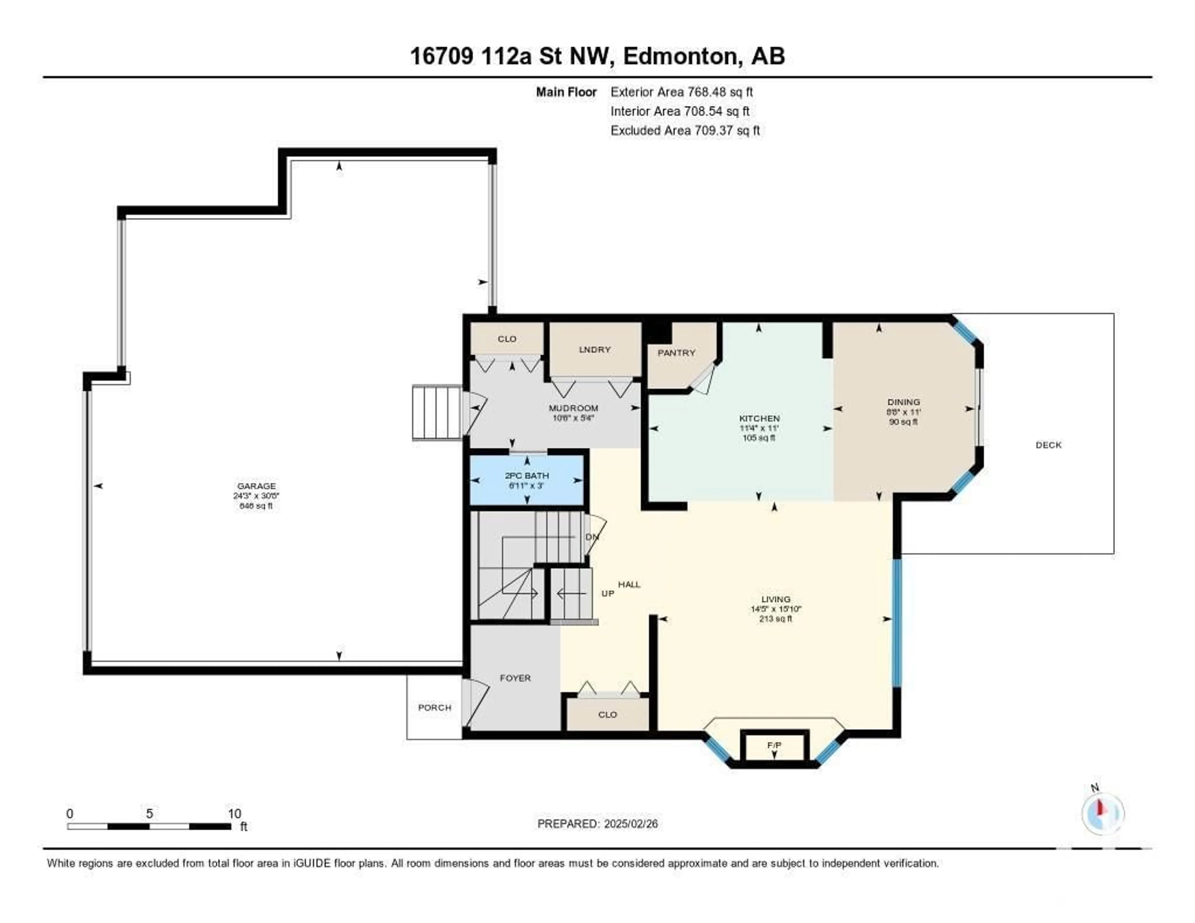 Floor plan for 16709 112A ST NW, Edmonton Alberta T5X0A8